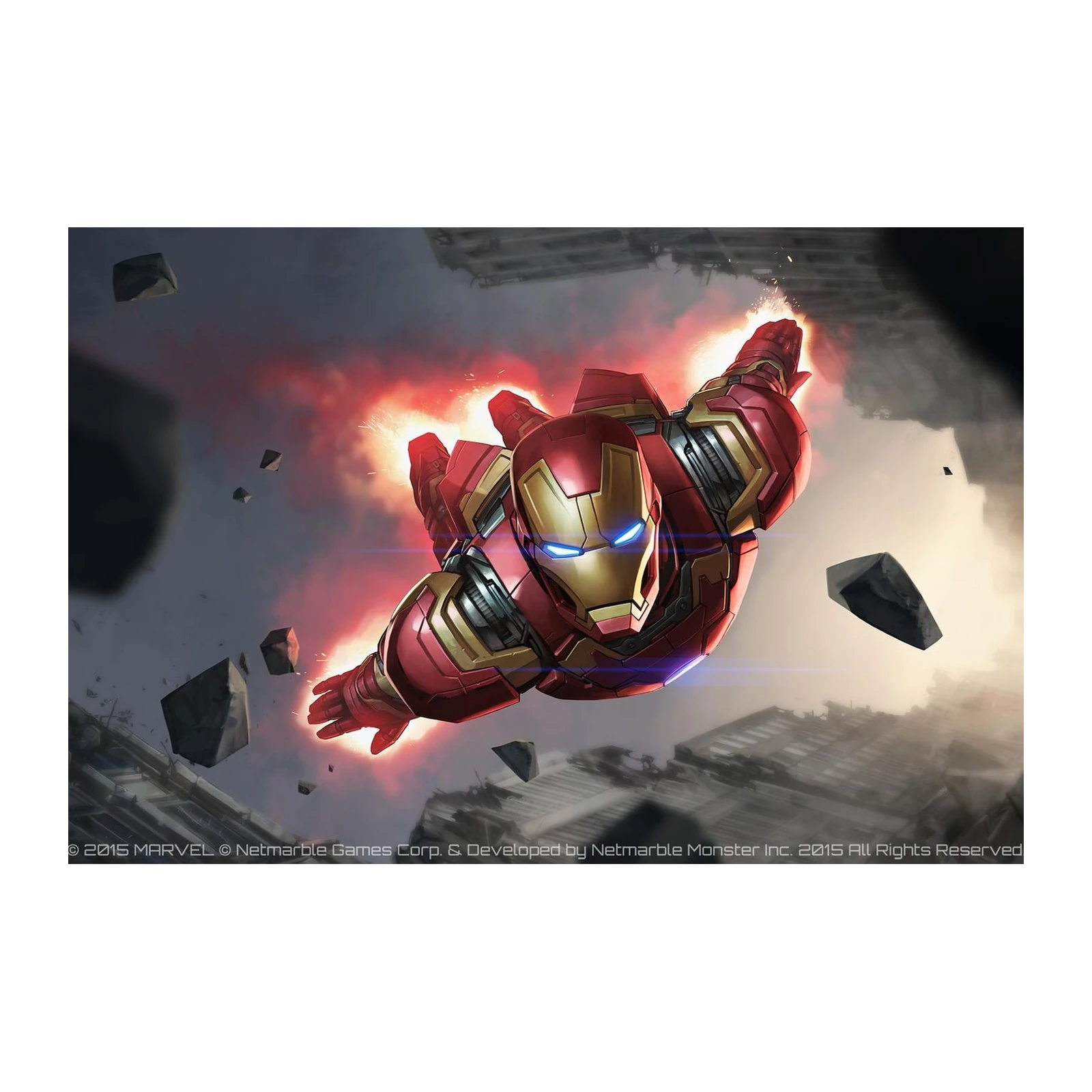 Iron Man Action Flying Red Gold Wall Art
