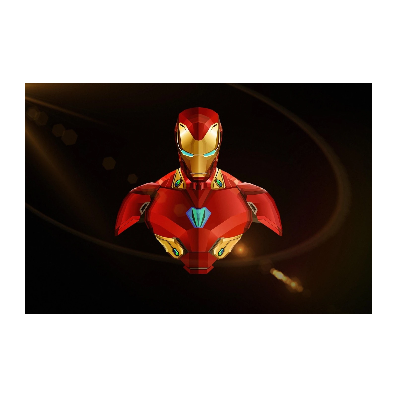 Heroic Iron Man Bust Red & Gold Wall Art