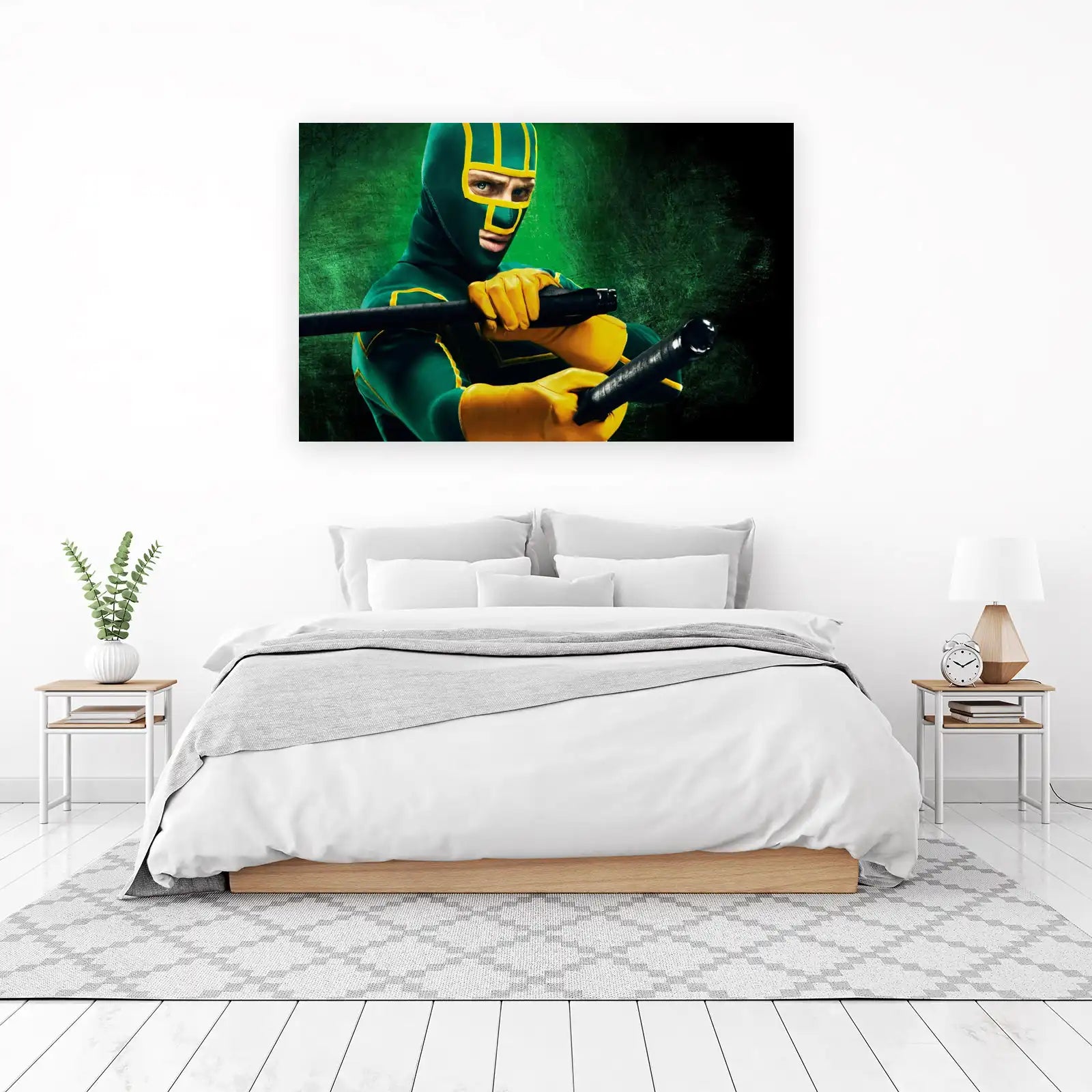 Epic Kick-Ass Superhero Green & Yellow Wall Art