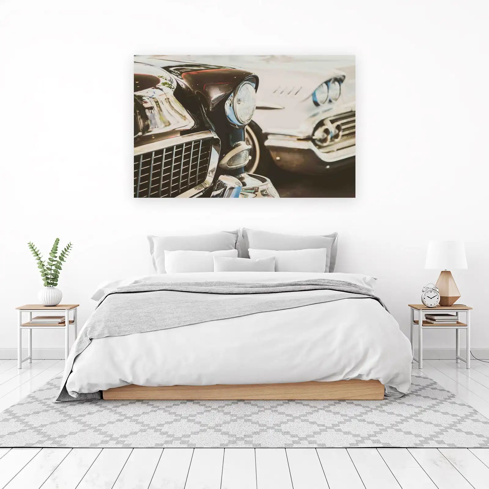 Retro Chrome Classic Car Wall Art