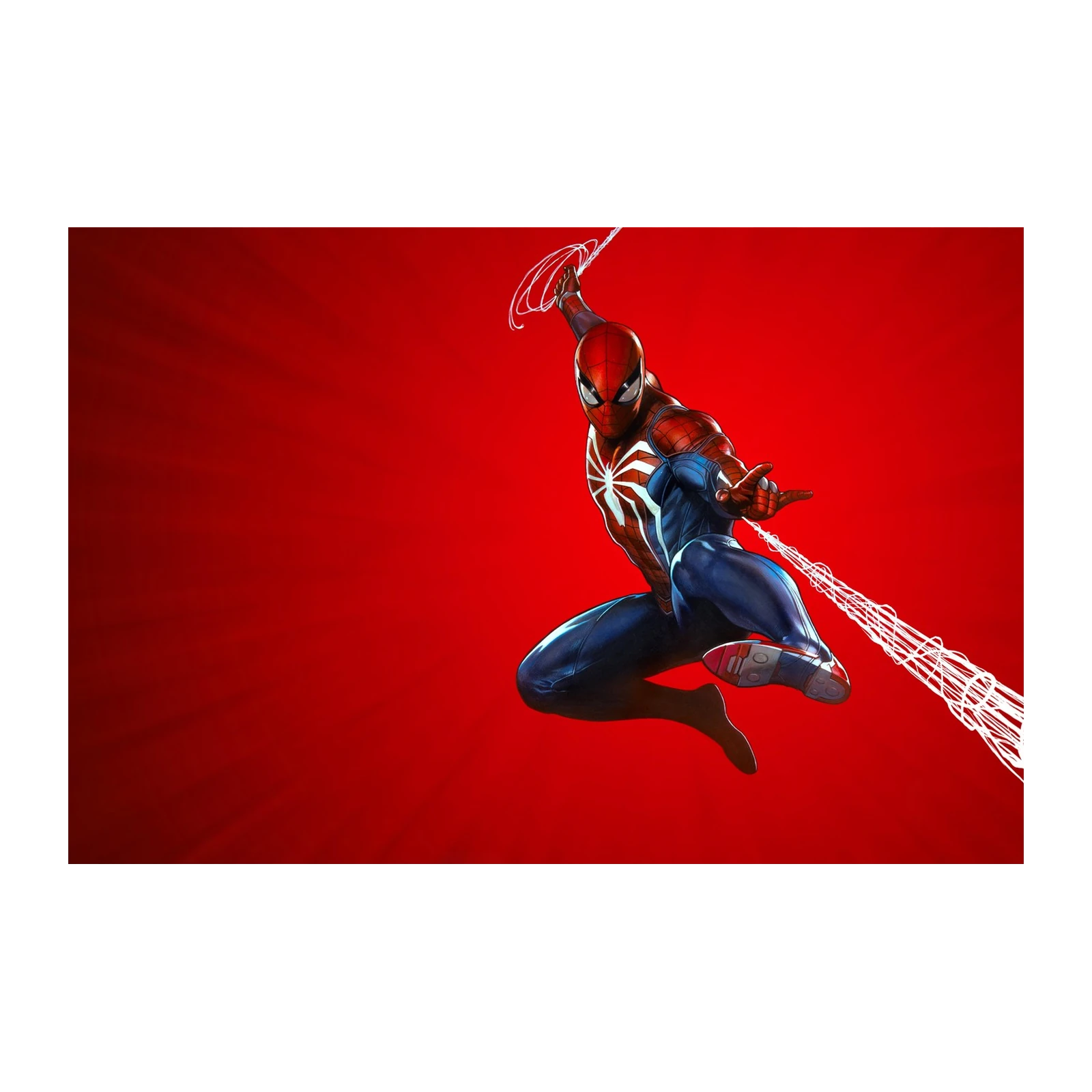 Dynamic Spider-Man Swinging Through City Wall Art
