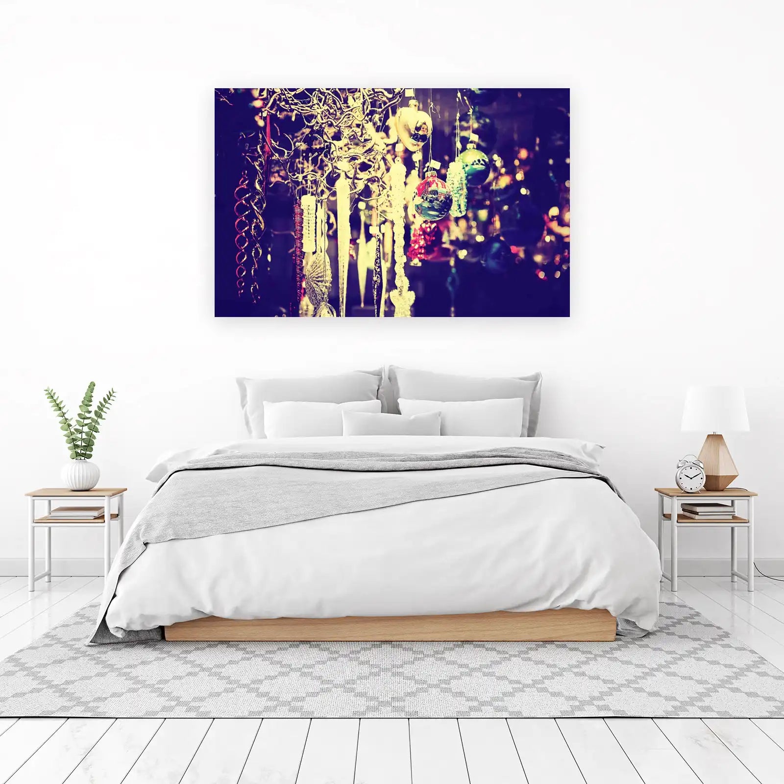 Festive Winter Ornaments Wall Art