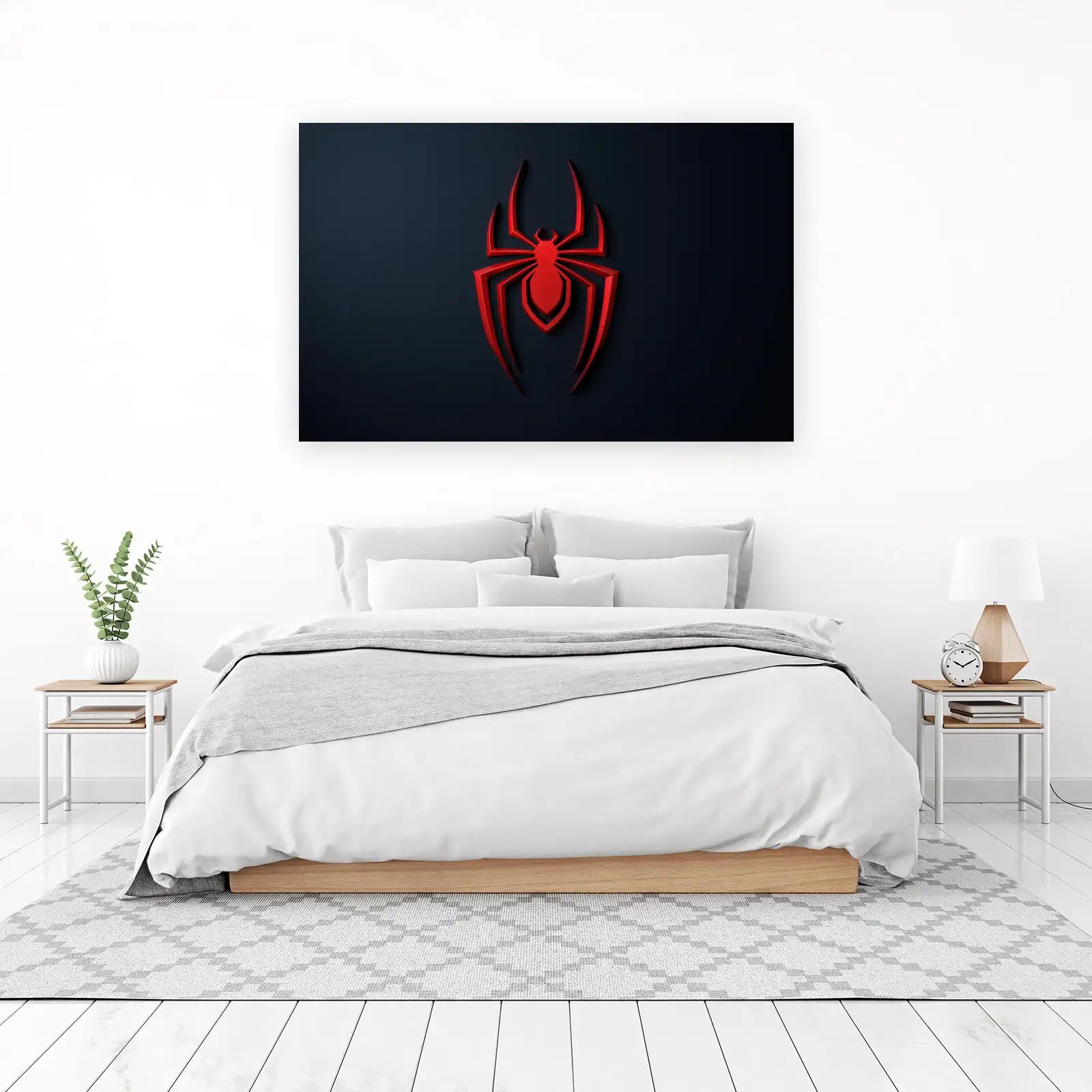 Bold Red Spider Logo Modern Wall Art