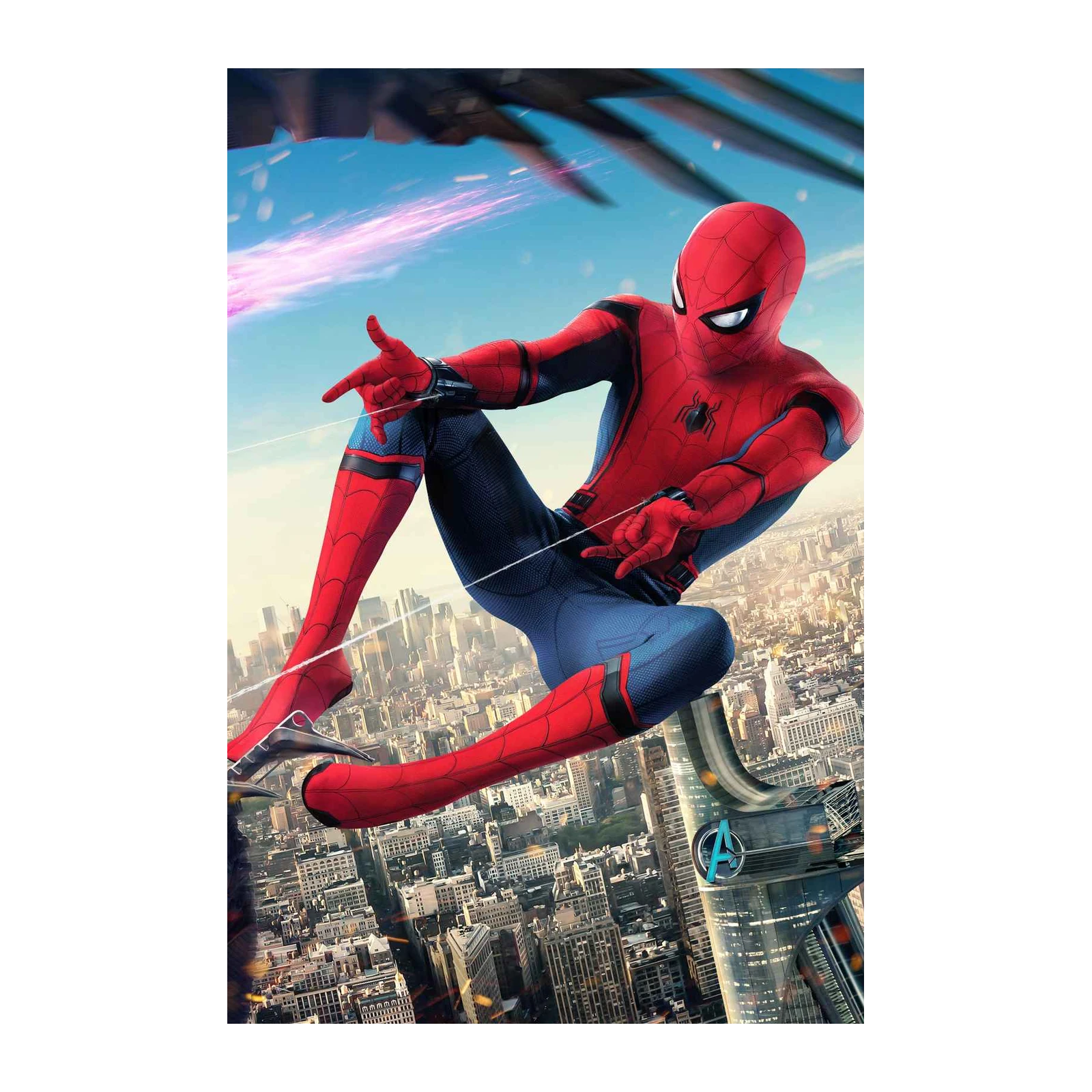Spider-Man Action Pose Cityscape Wall Art