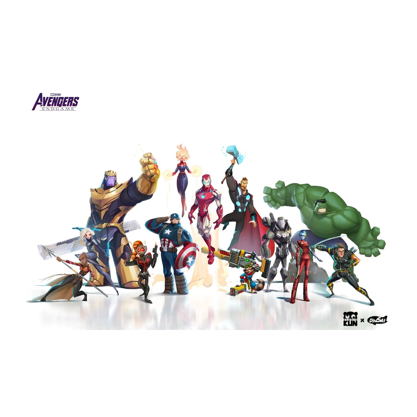 Avengers Endgame Heroes Dynamic Pose Wall Art