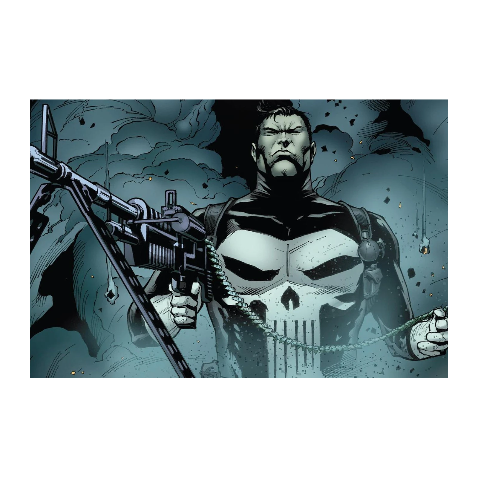 Punisher Comic Art Machine Gun Wall Art