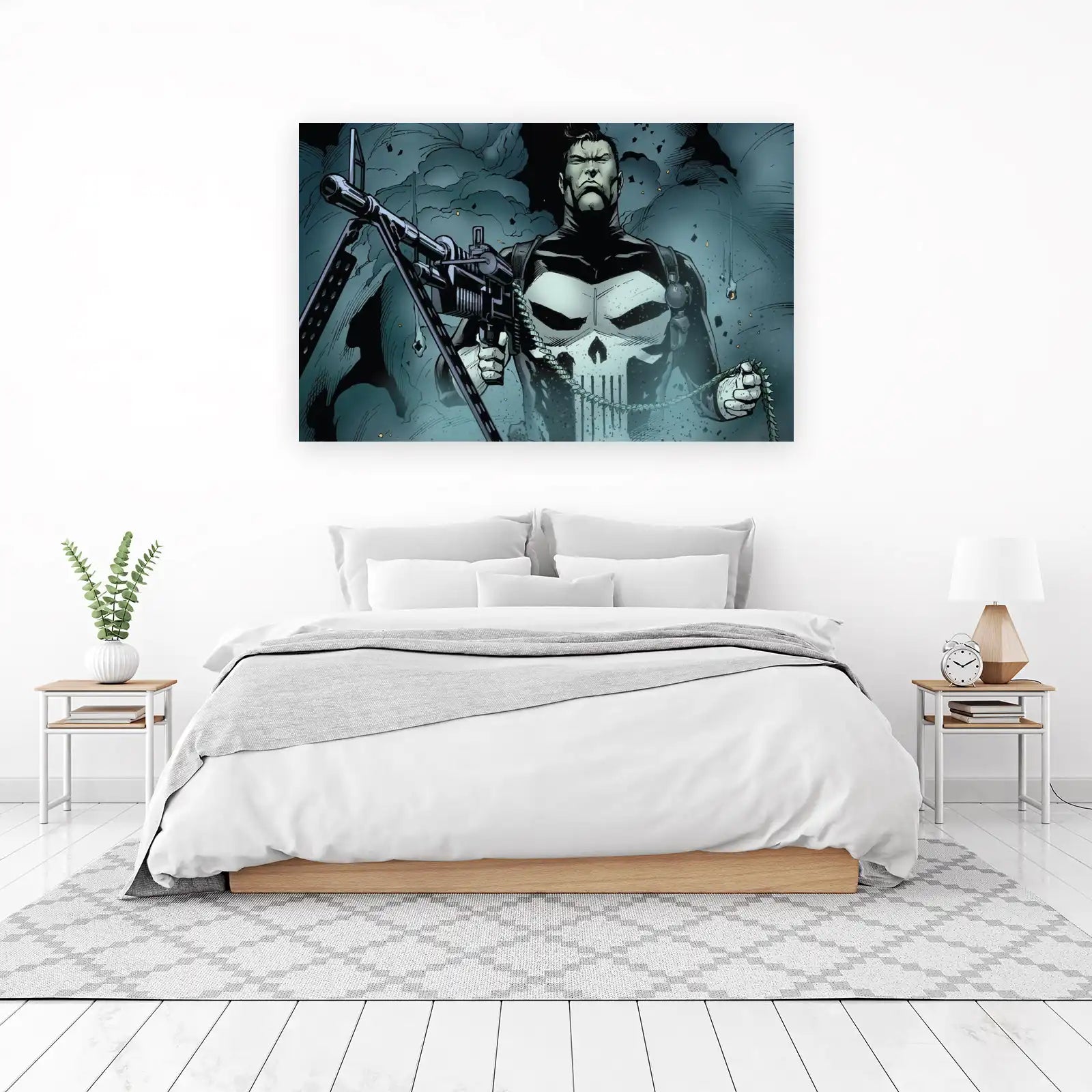 Punisher Comic Art Machine Gun Wall Art