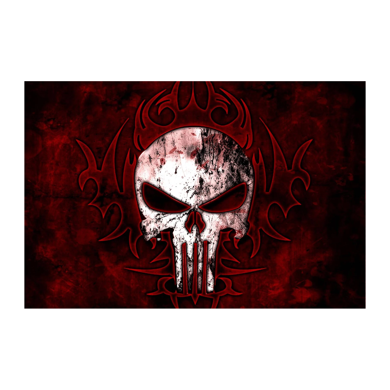 Edgy Skull Tribal Tattoo Wall Art