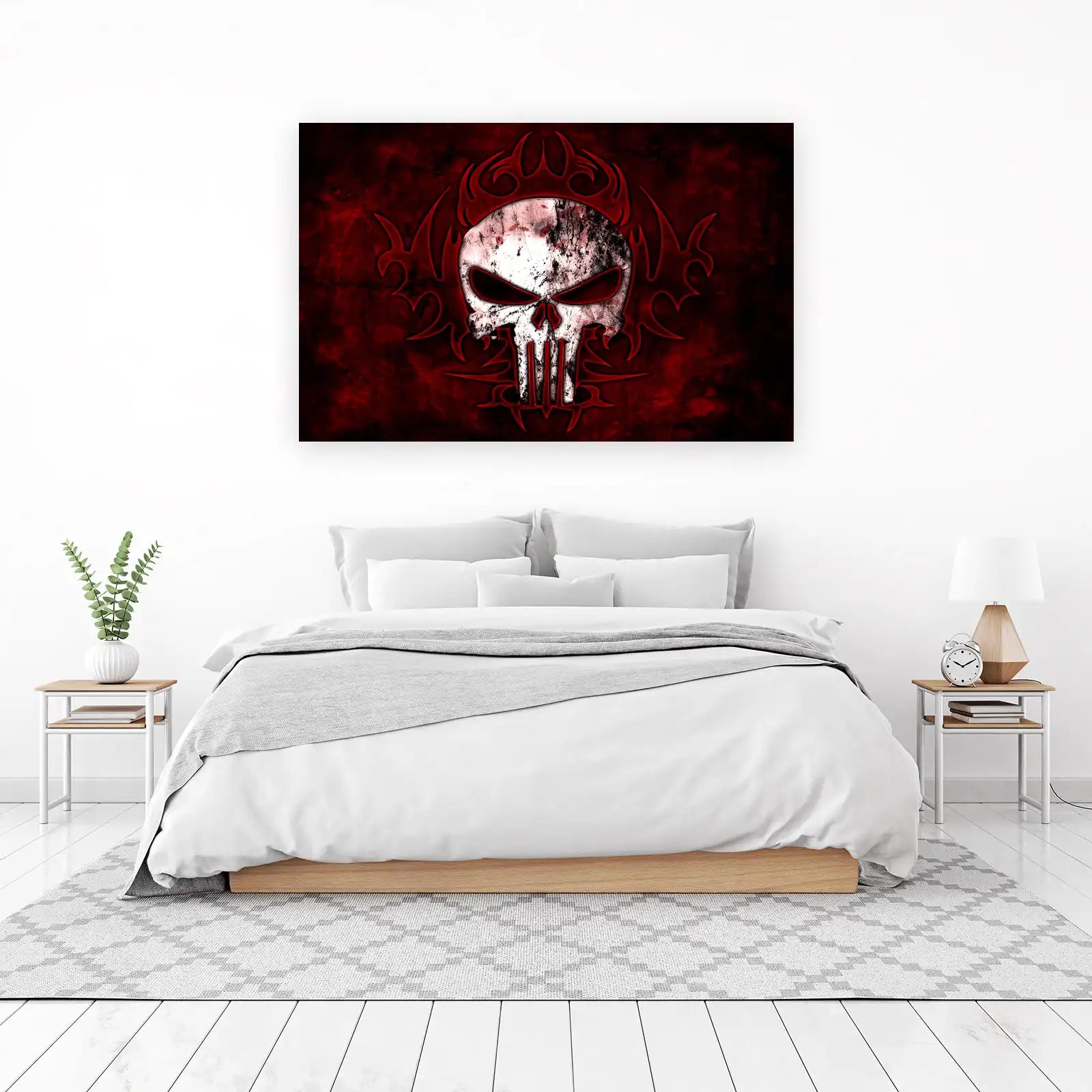 Edgy Skull Tribal Tattoo Wall Art
