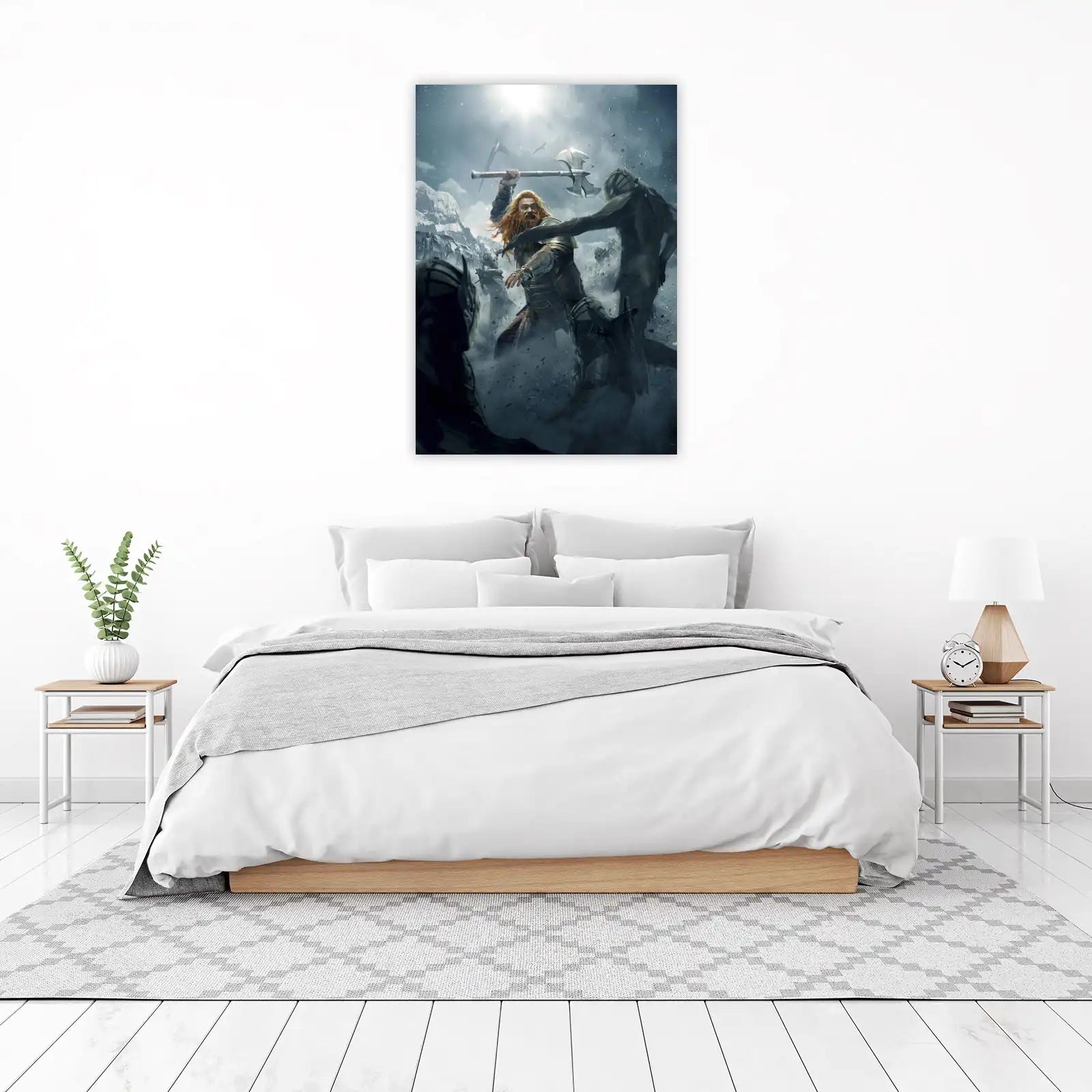 Epic Dwarf Warrior Battle Wall Art