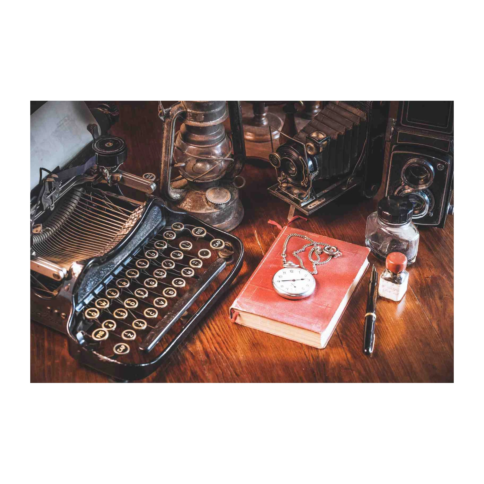 Vintage Timepiece & Writing Desk Wall Art