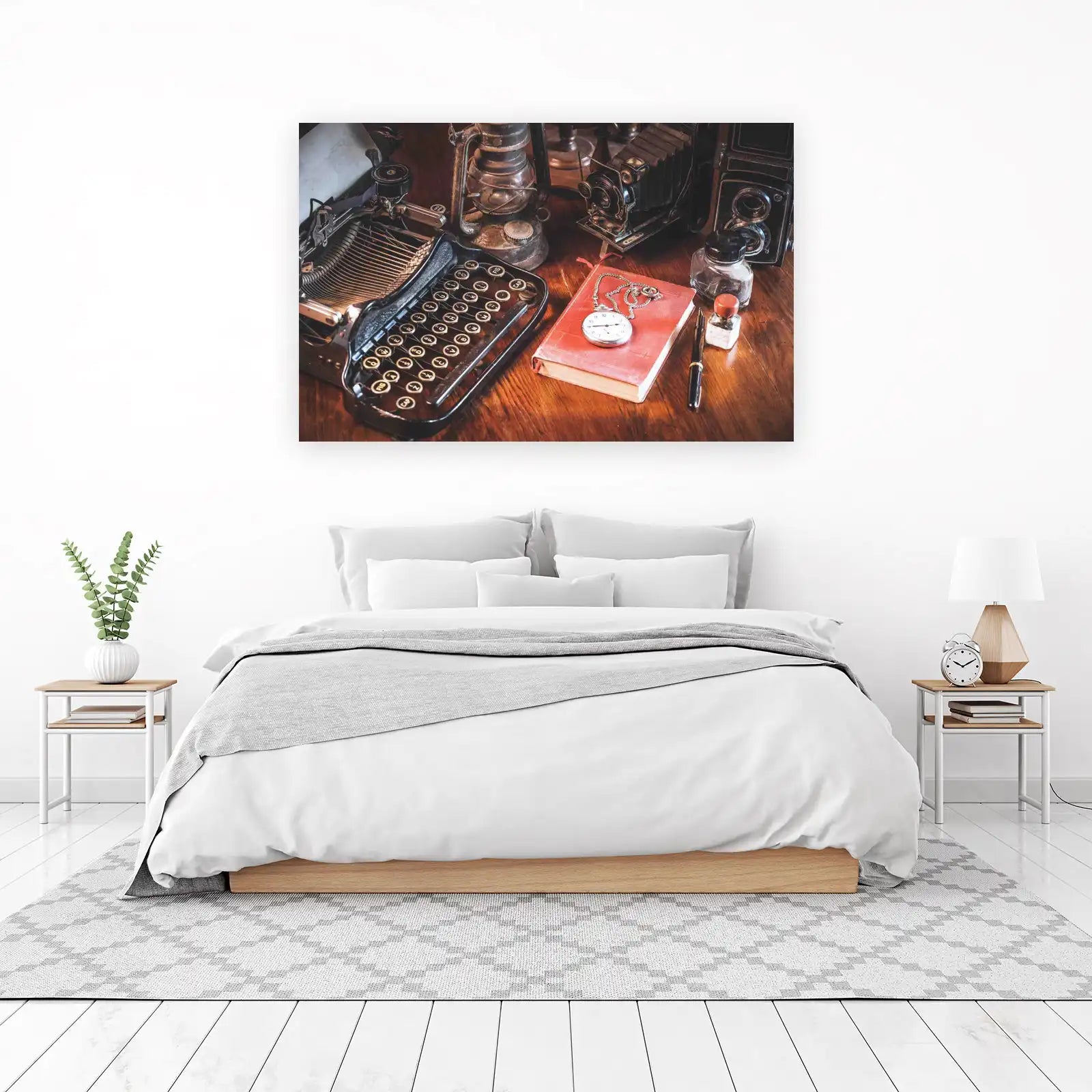 Vintage Timepiece & Writing Desk Wall Art