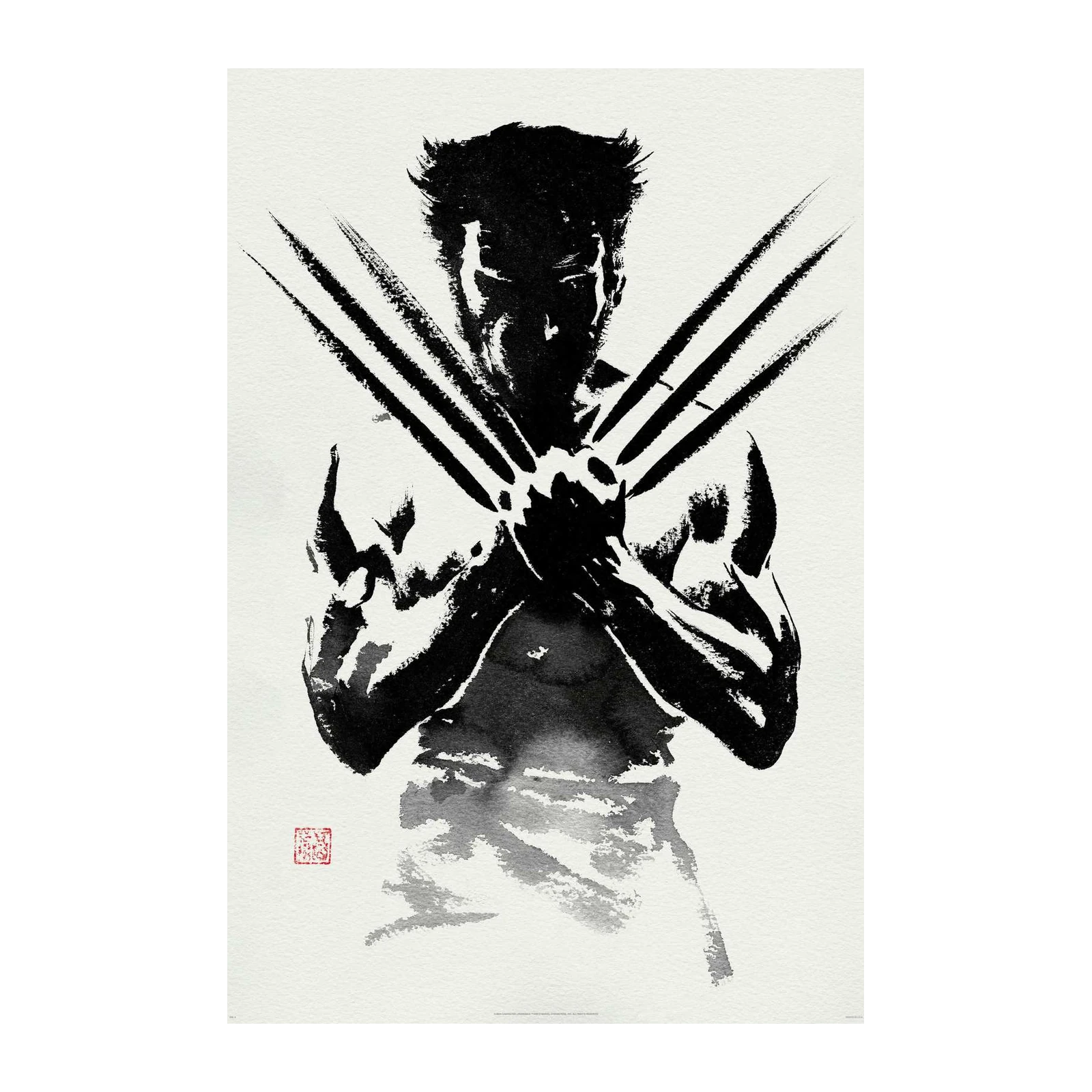 Wolverine Ink Brush Art Wall Art