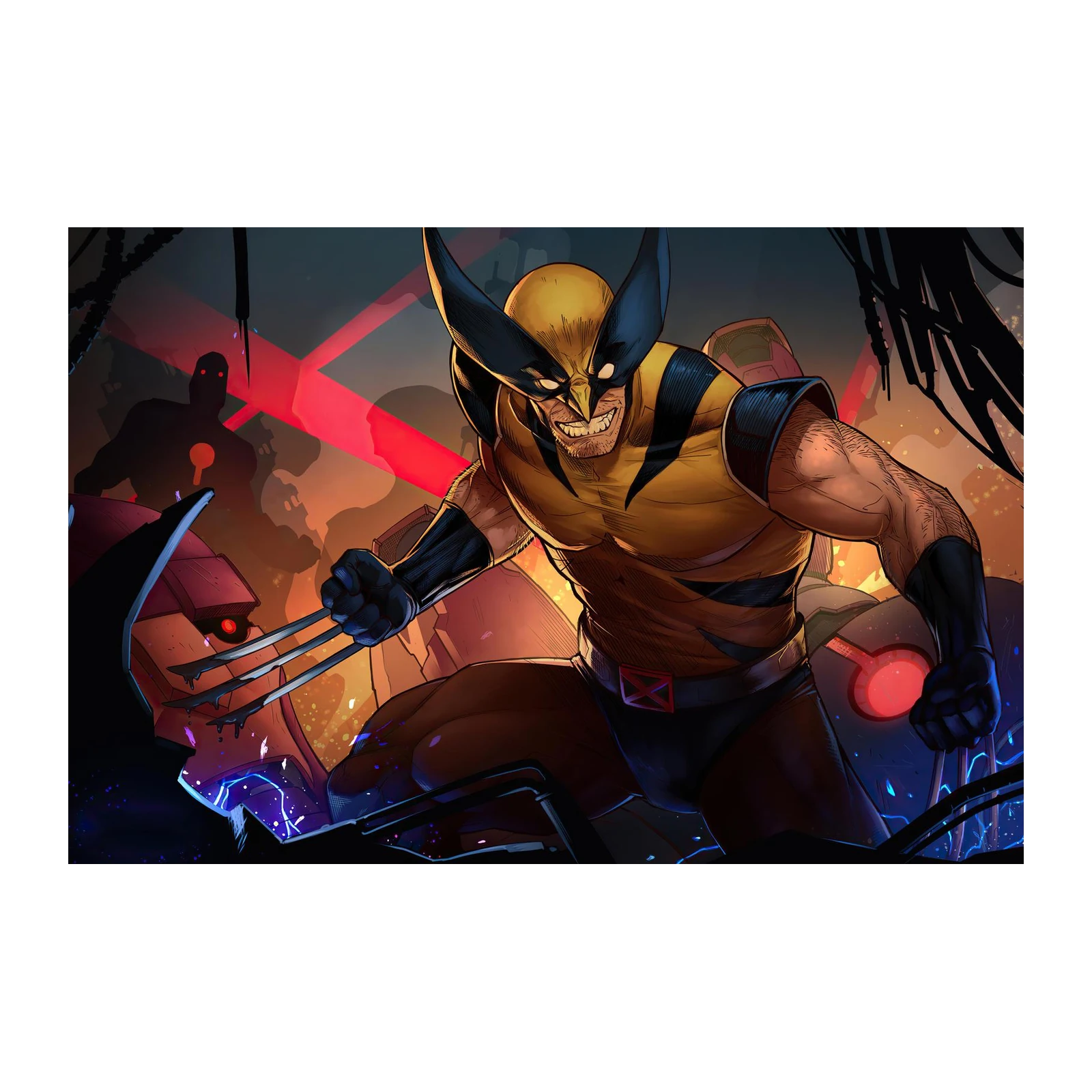 Wolverine vs Sentinels Action Wall Art
