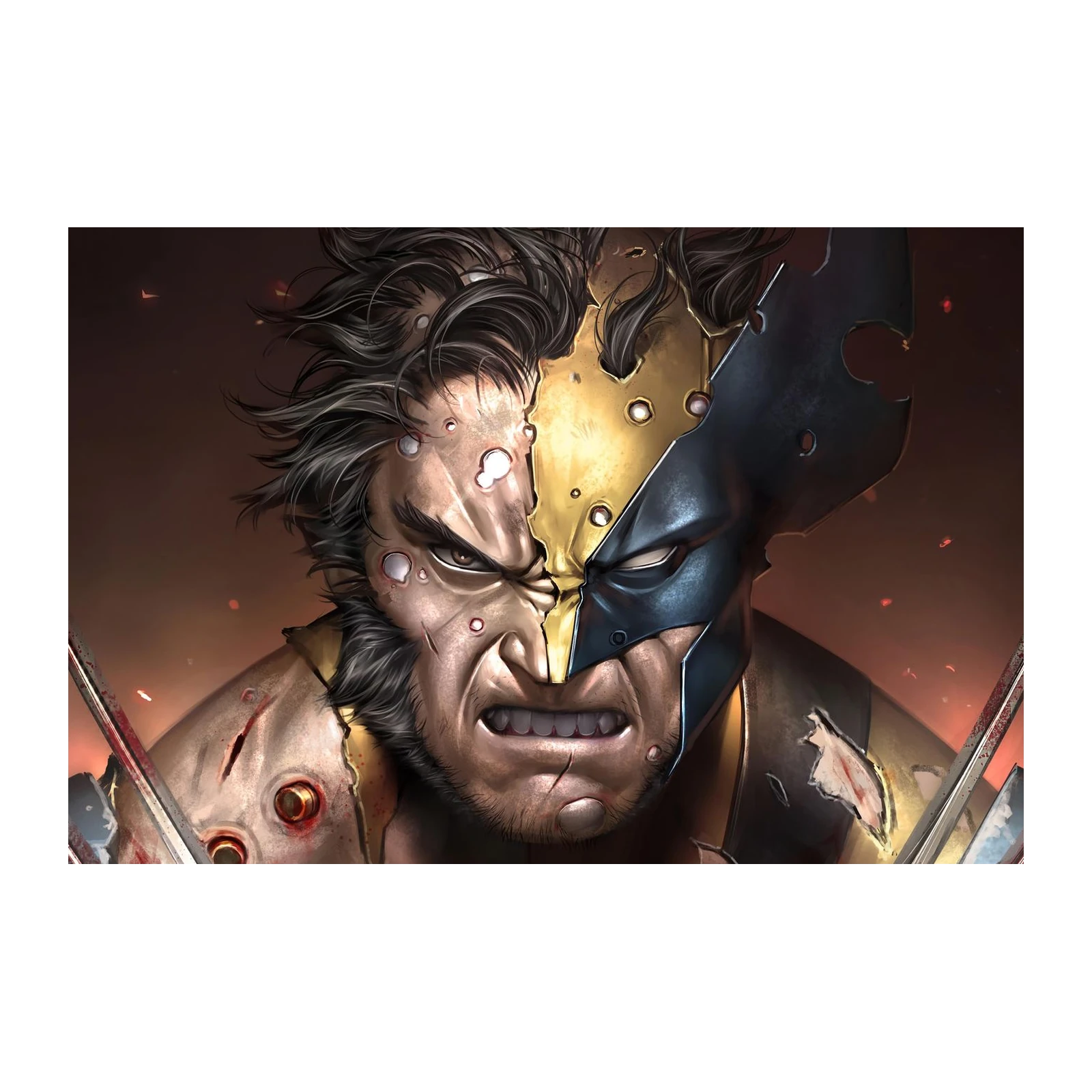 Fierce Wolverine Battle Scarred Wall Art