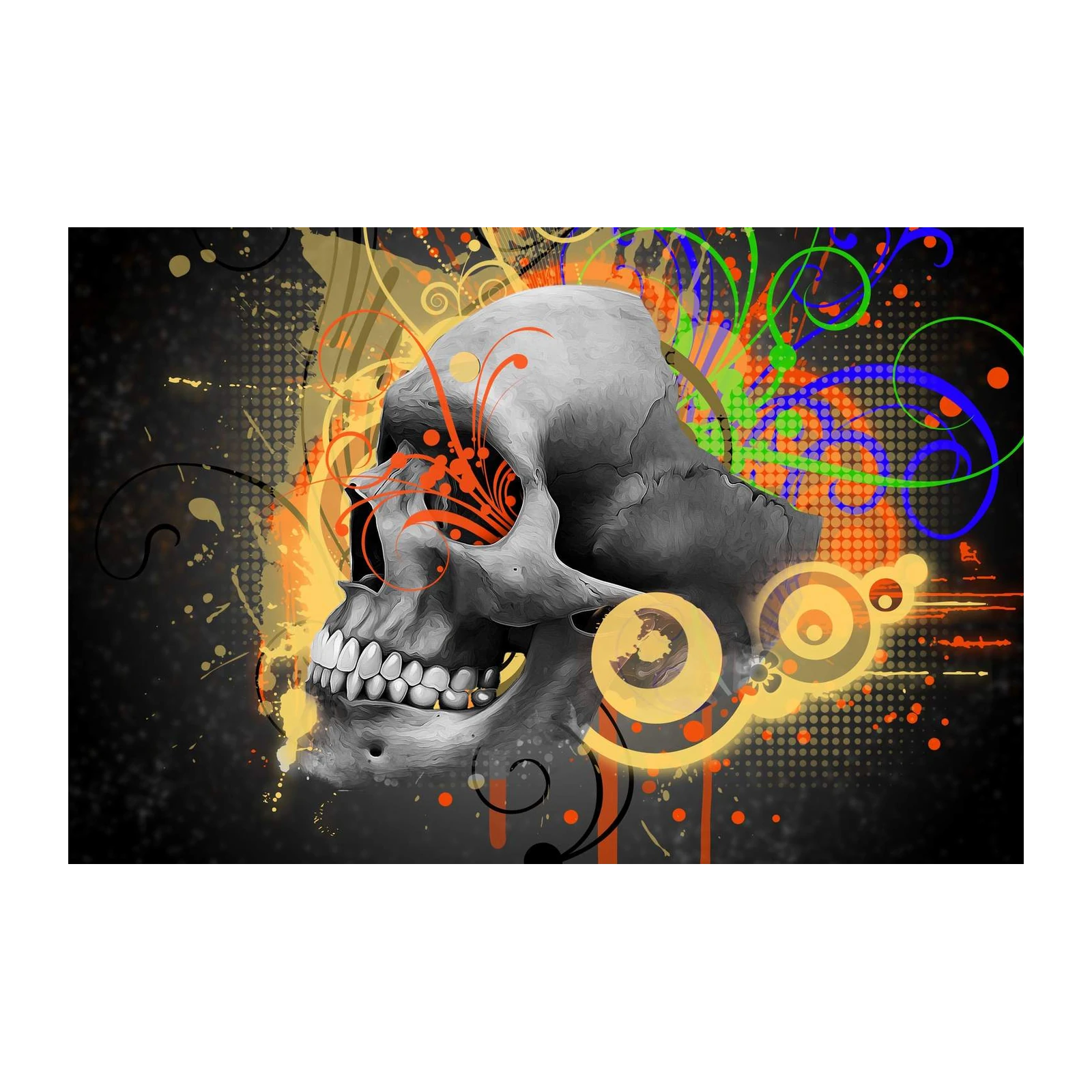 Abstract Skull Graffiti Wall Art Wall Art