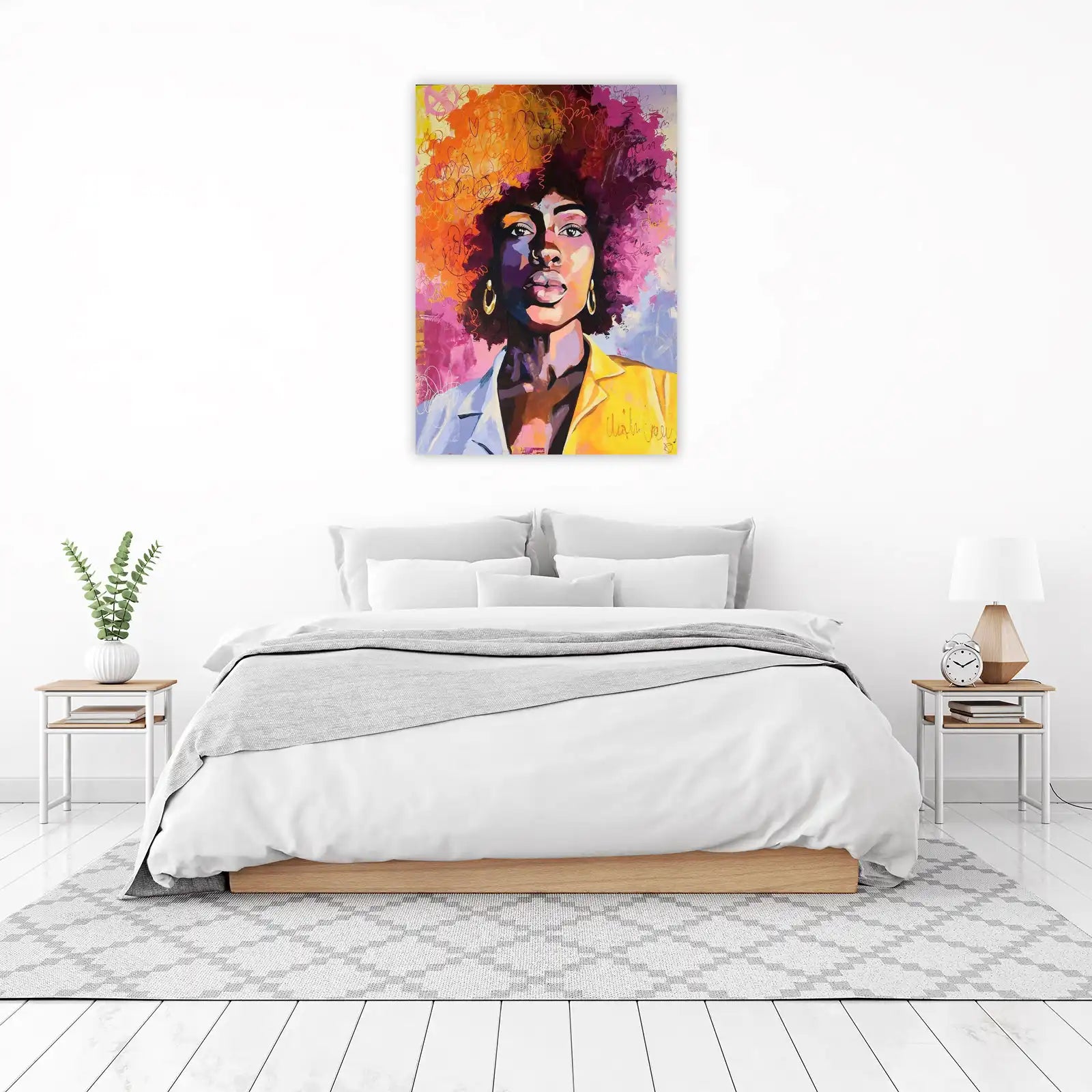 Vibrant Afro Woman Portrait Wall Art