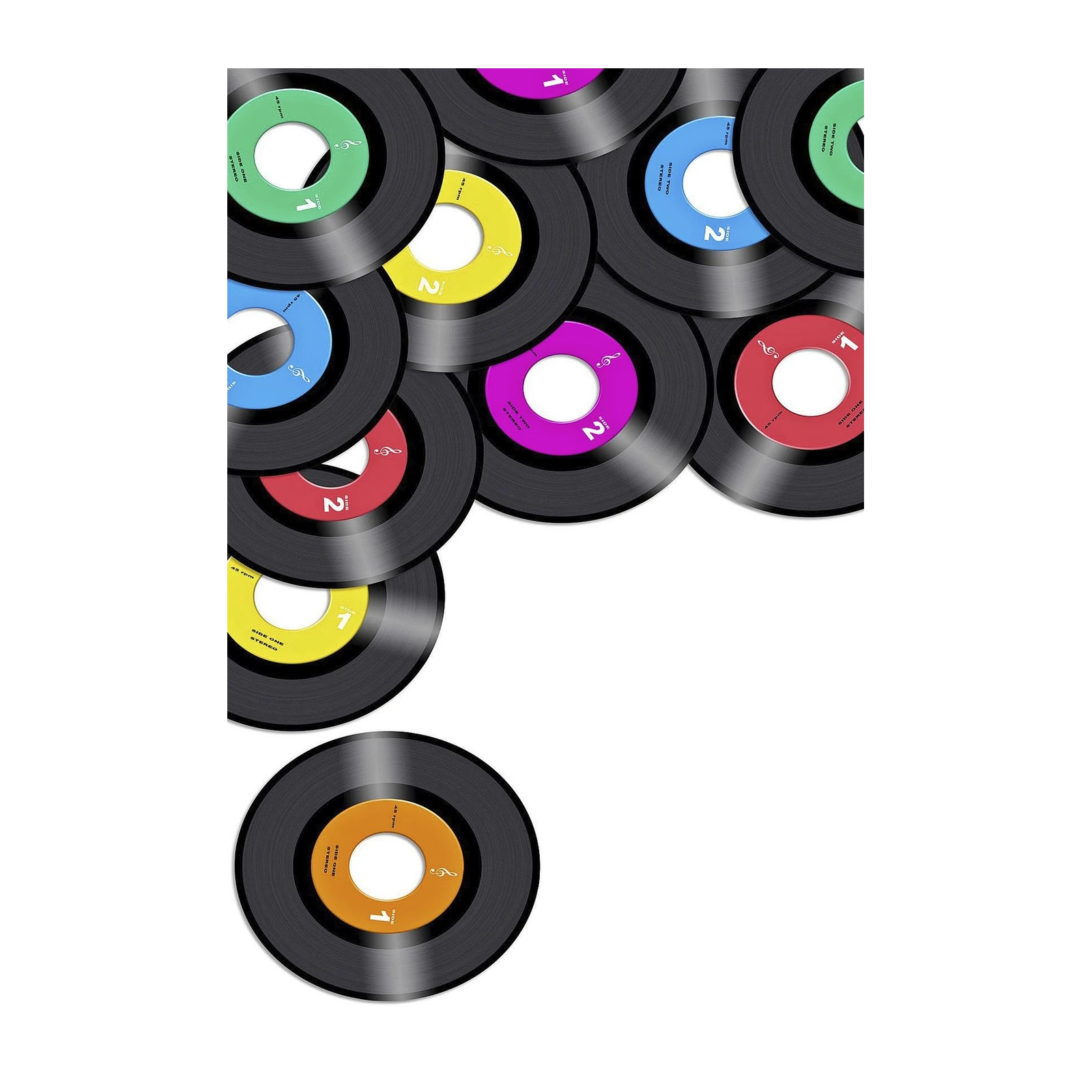 Retro Vinyl Record Collection Wall Art
