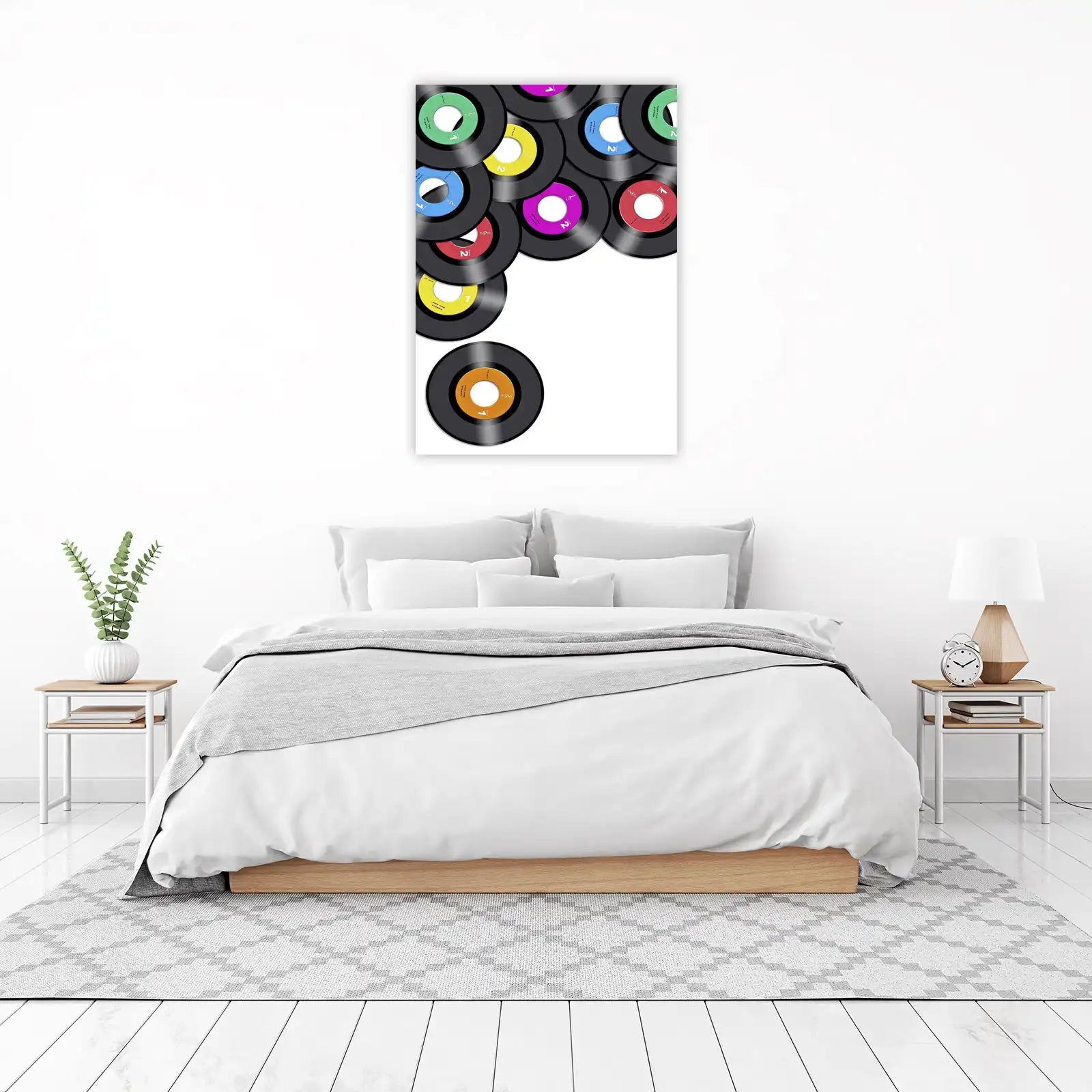 Retro Vinyl Record Collection Wall Art