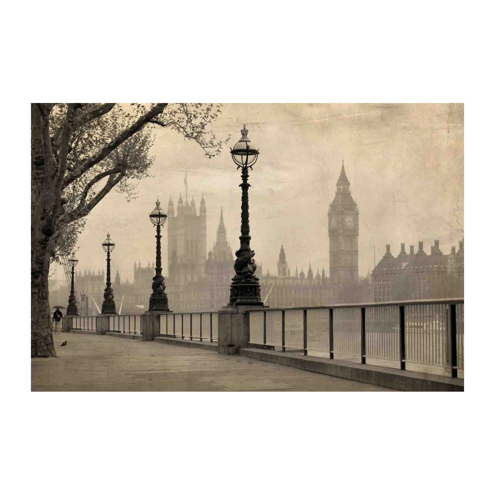 Vintage London Lampposts & Big Ben Wall Art