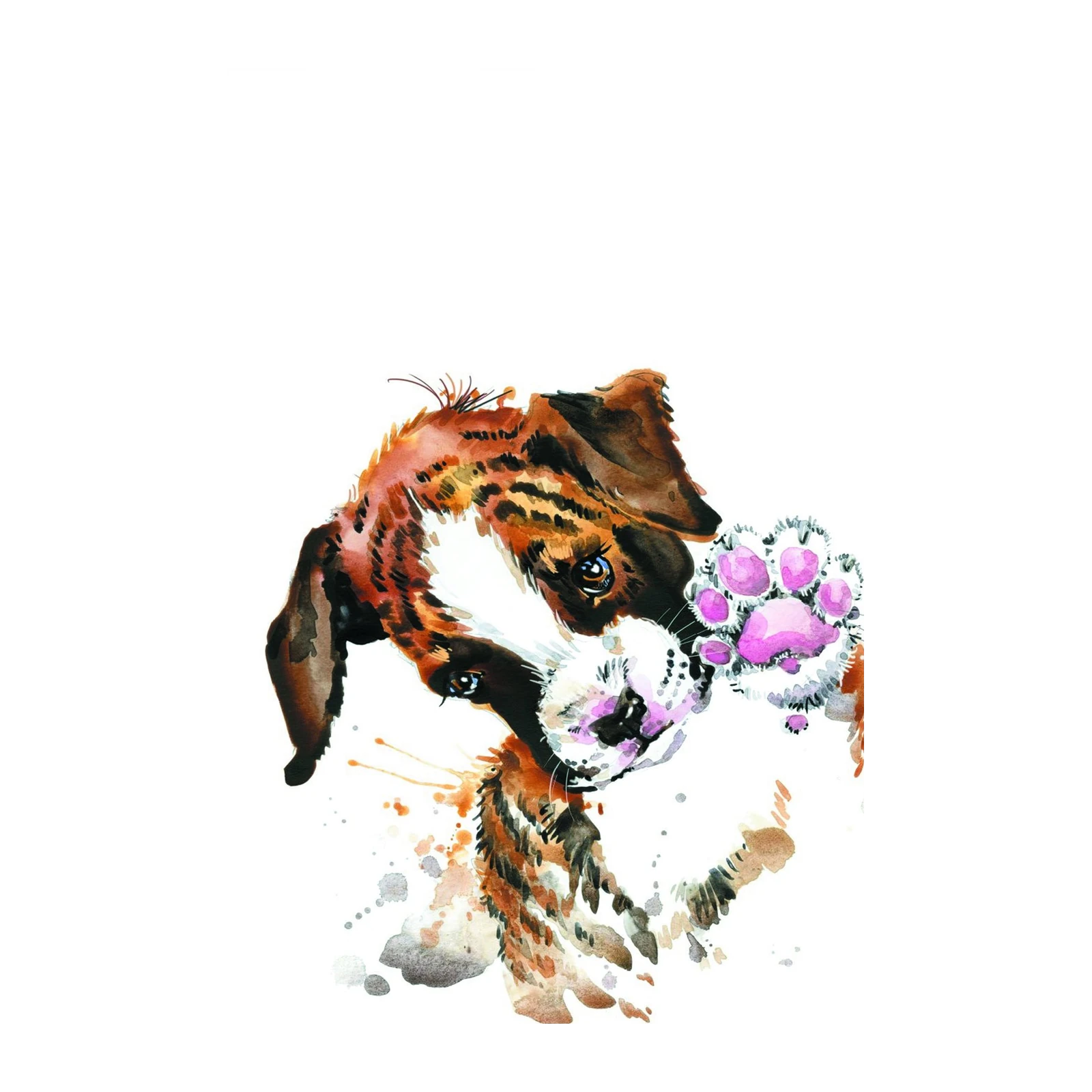 Adorable Puppy Paw Print Watercolor Wall Art