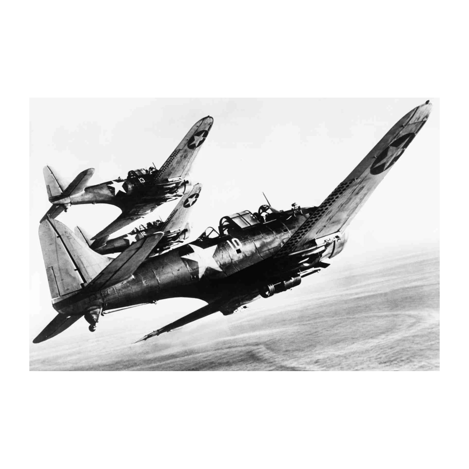 Vintage WWII Dive Bombers Formation Wall Art