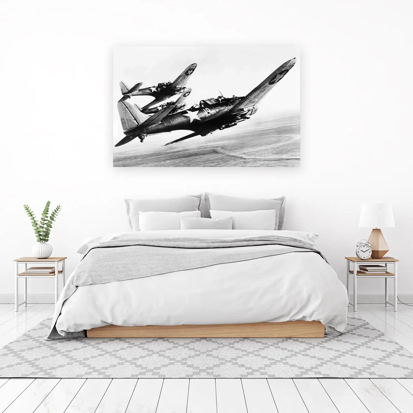 Vintage WWII Dive Bombers Formation Wall Art