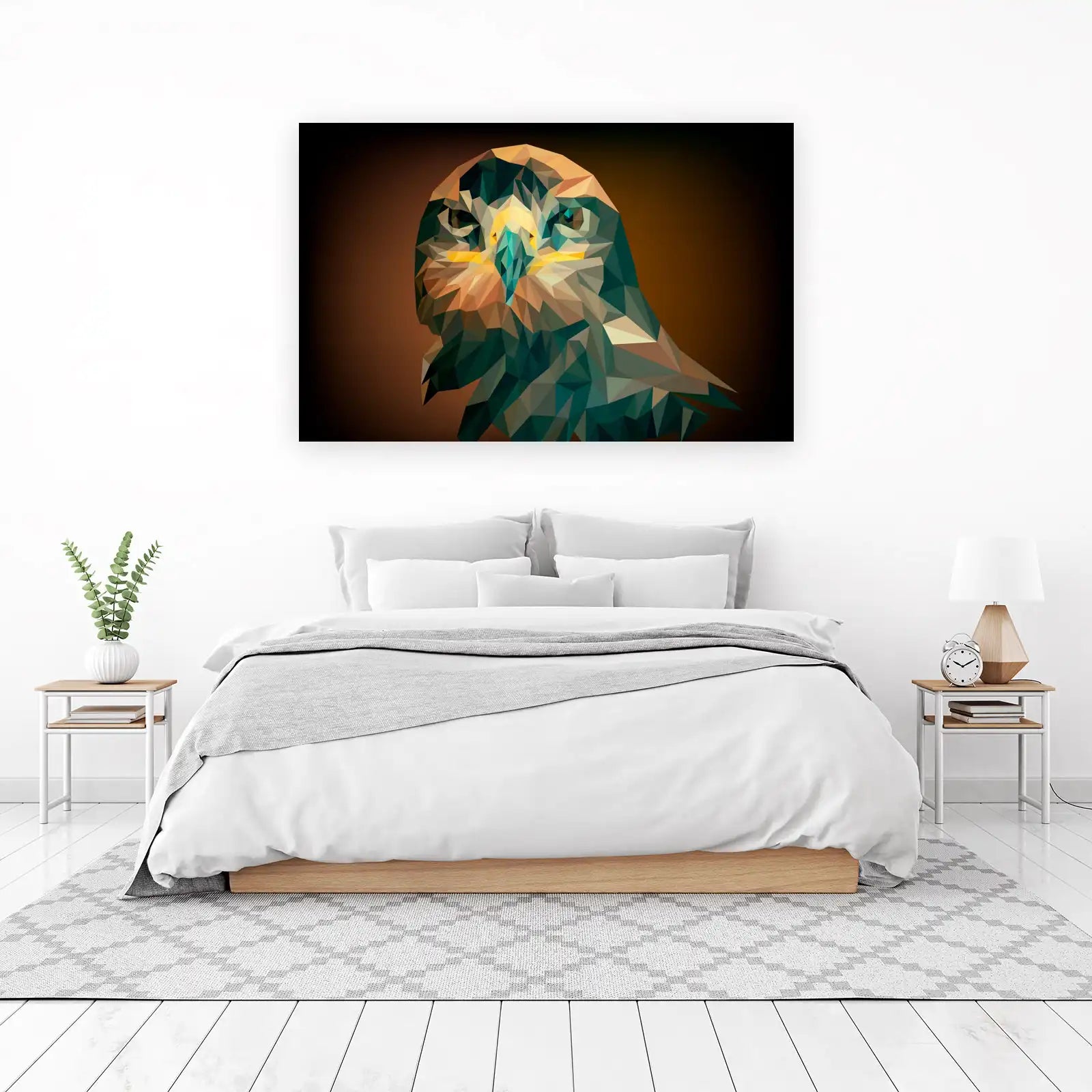 Majestic Hawk Low Poly Geometric Wall Art
