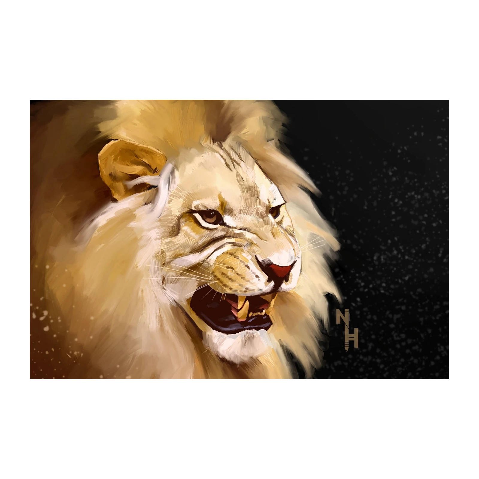 Majestic Roaring Lion Wall Art