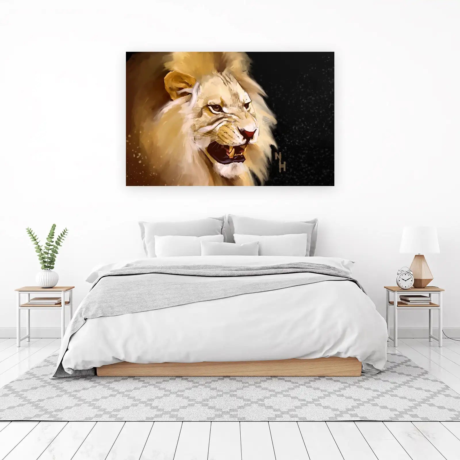 Majestic Roaring Lion Wall Art