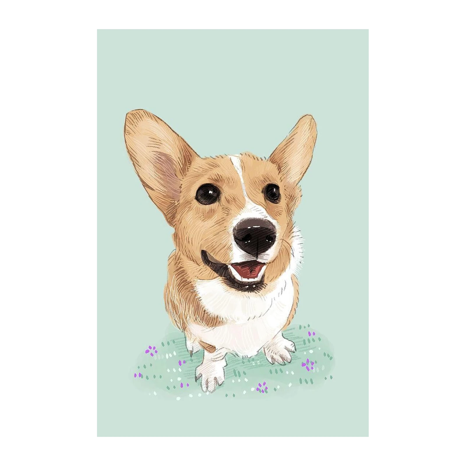 Charming Corgi Dog Art Wall Art
