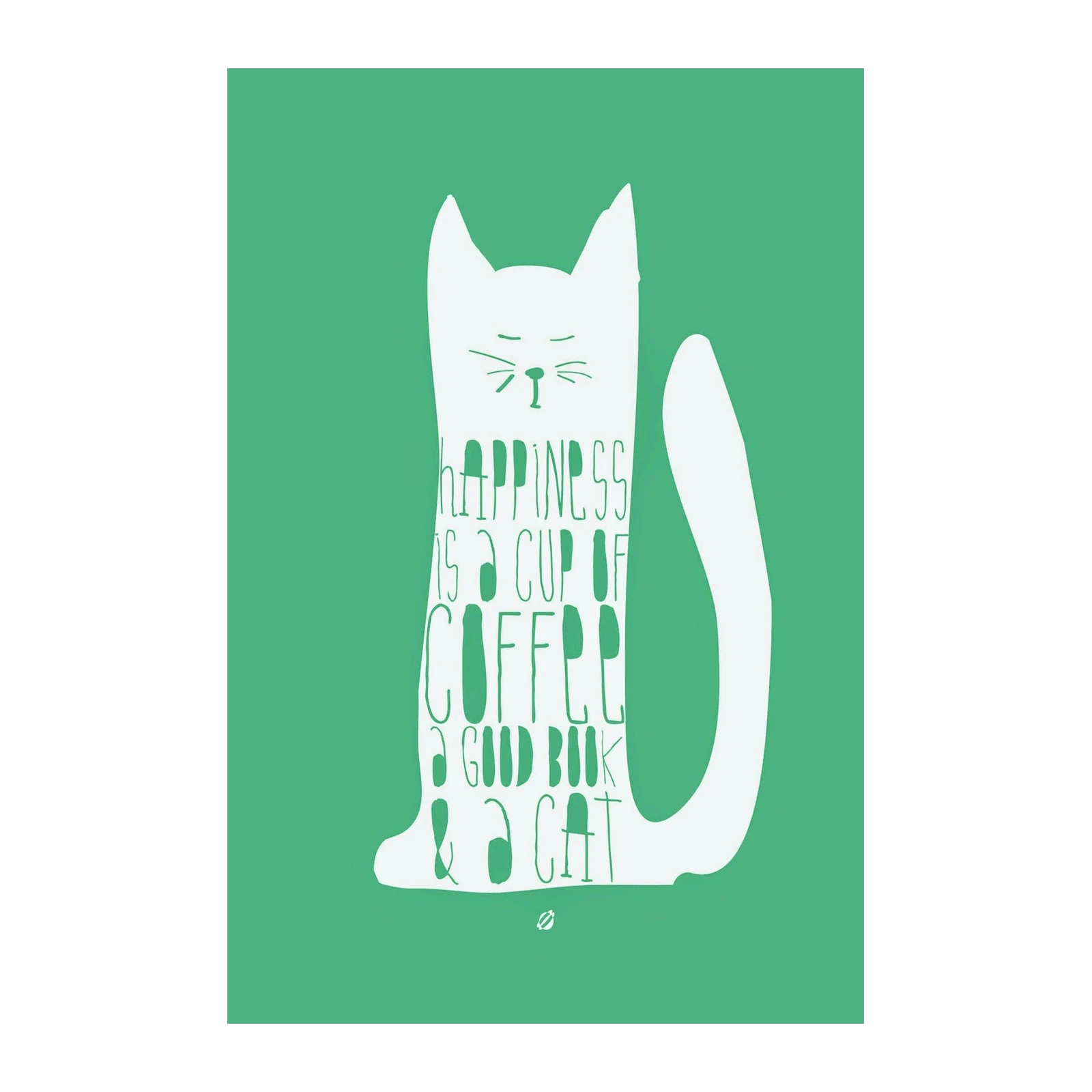 Happiness Cat Quote Wall Art