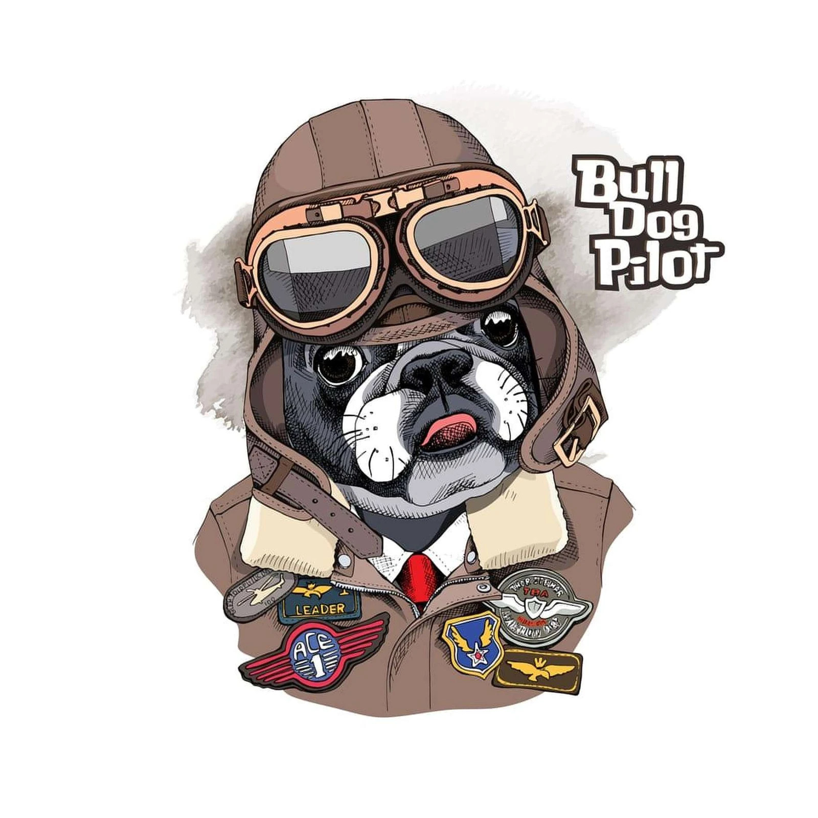 Retro Bulldog Pilot Wall Art