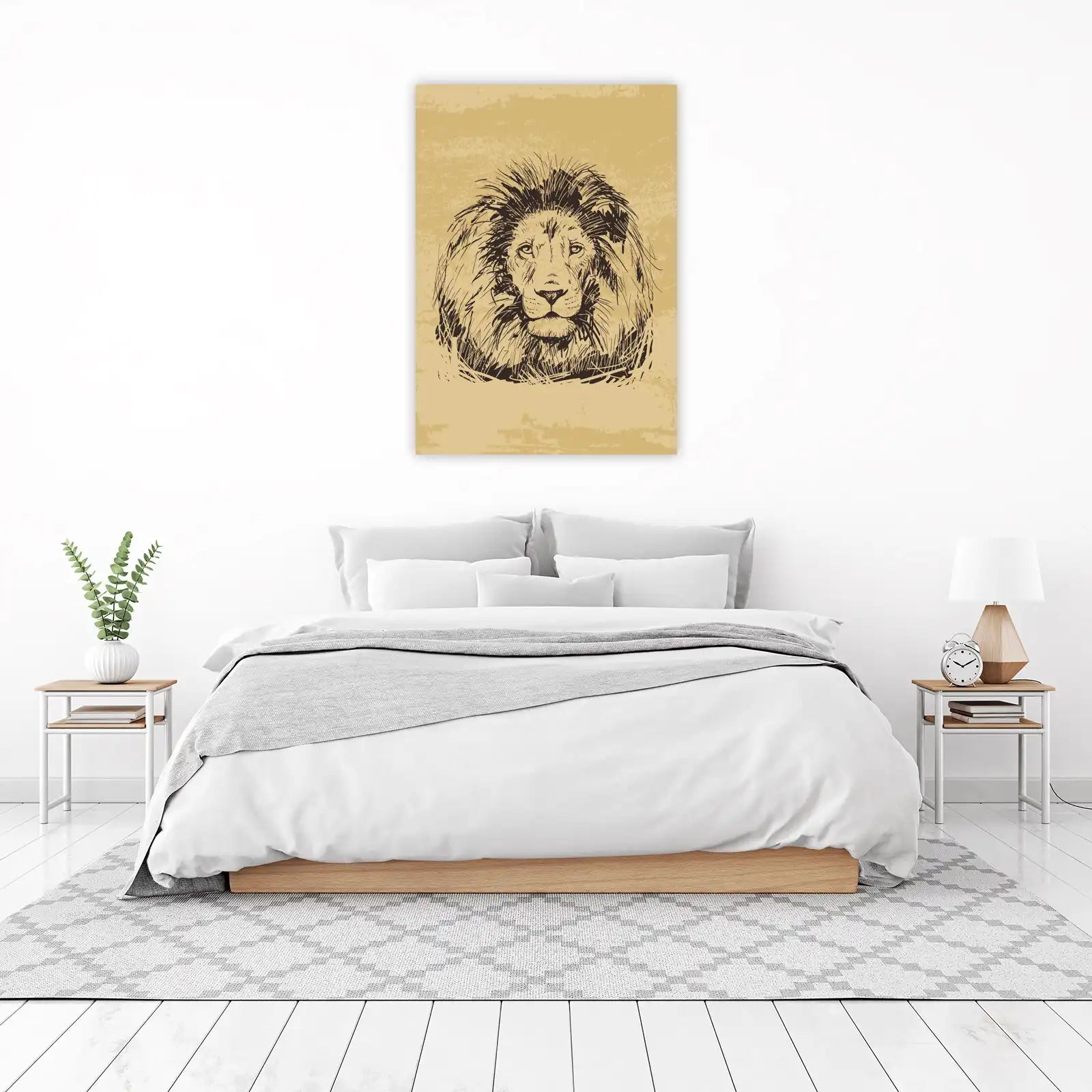 Majestic Lion Sketch Art Wall Art