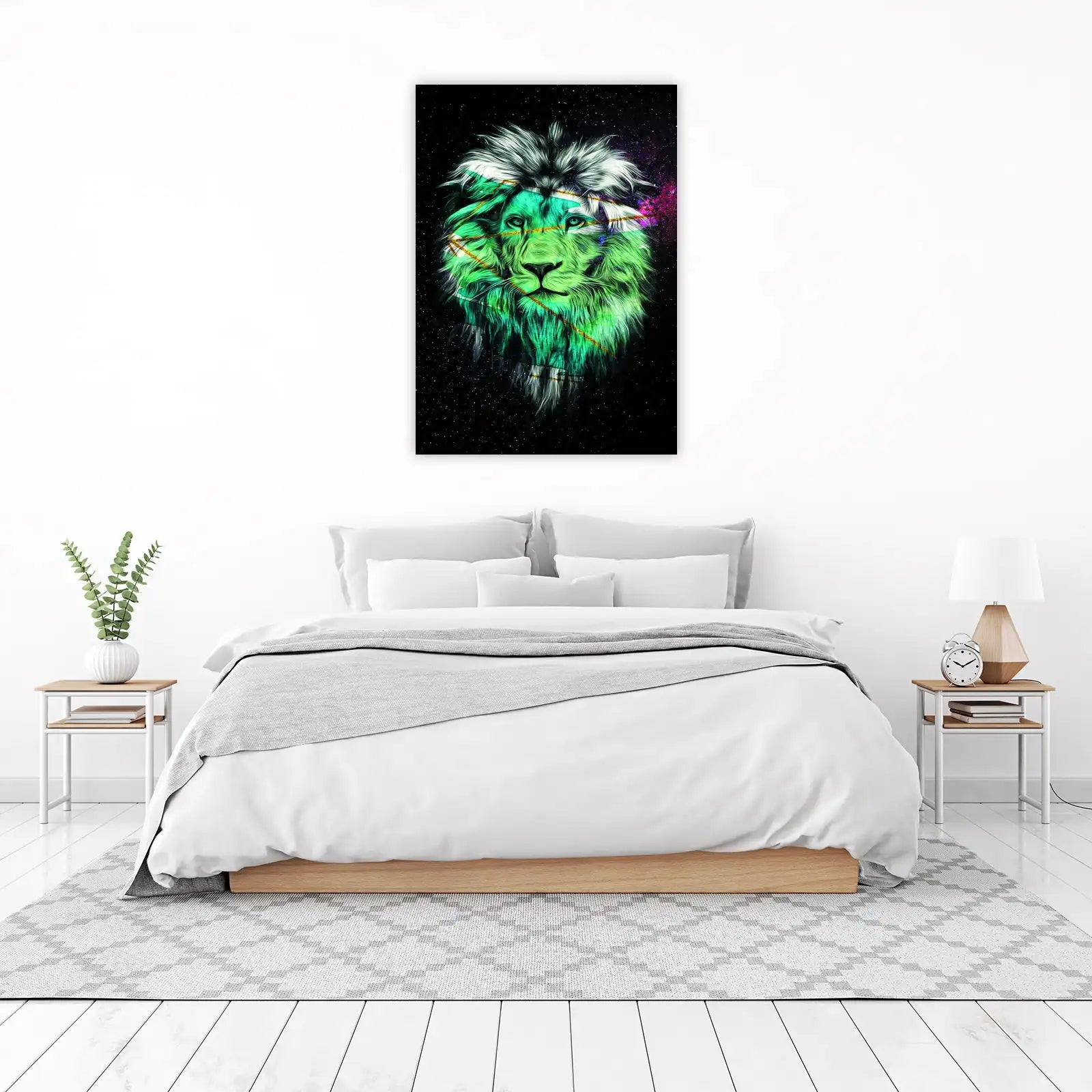 Cosmic Green Lion Wall Art Wall Art