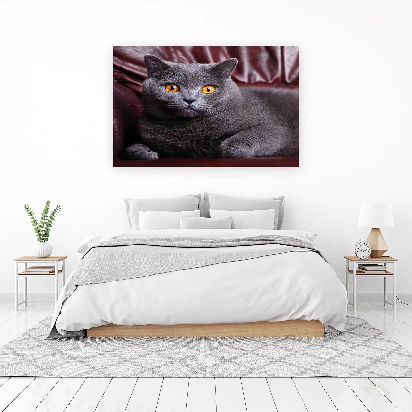 Majestic Grey Cat Portrait Wall Art