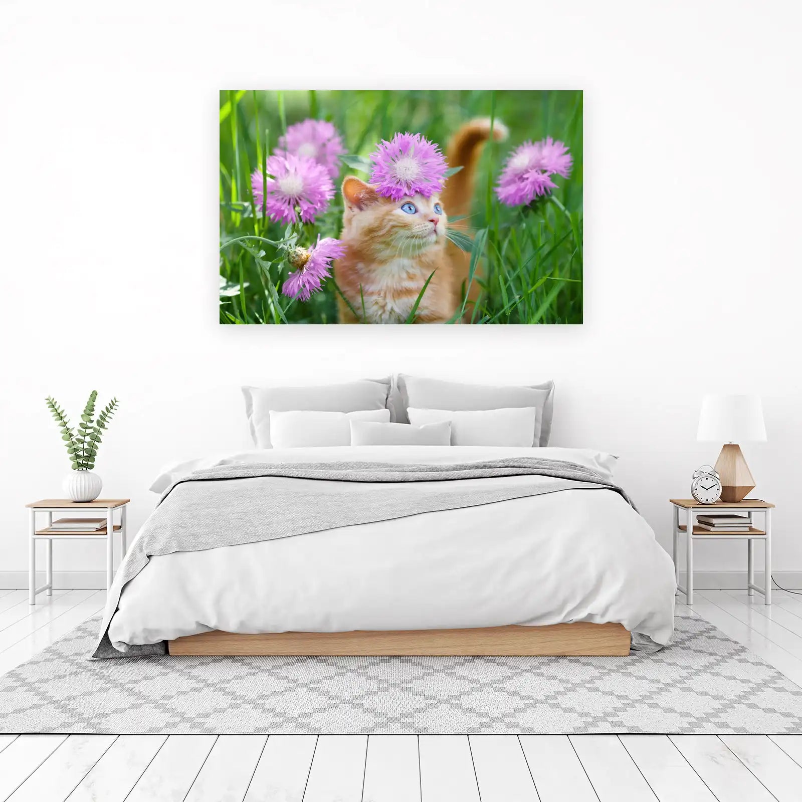Adorable Kitten With Flower Crown Wall Art