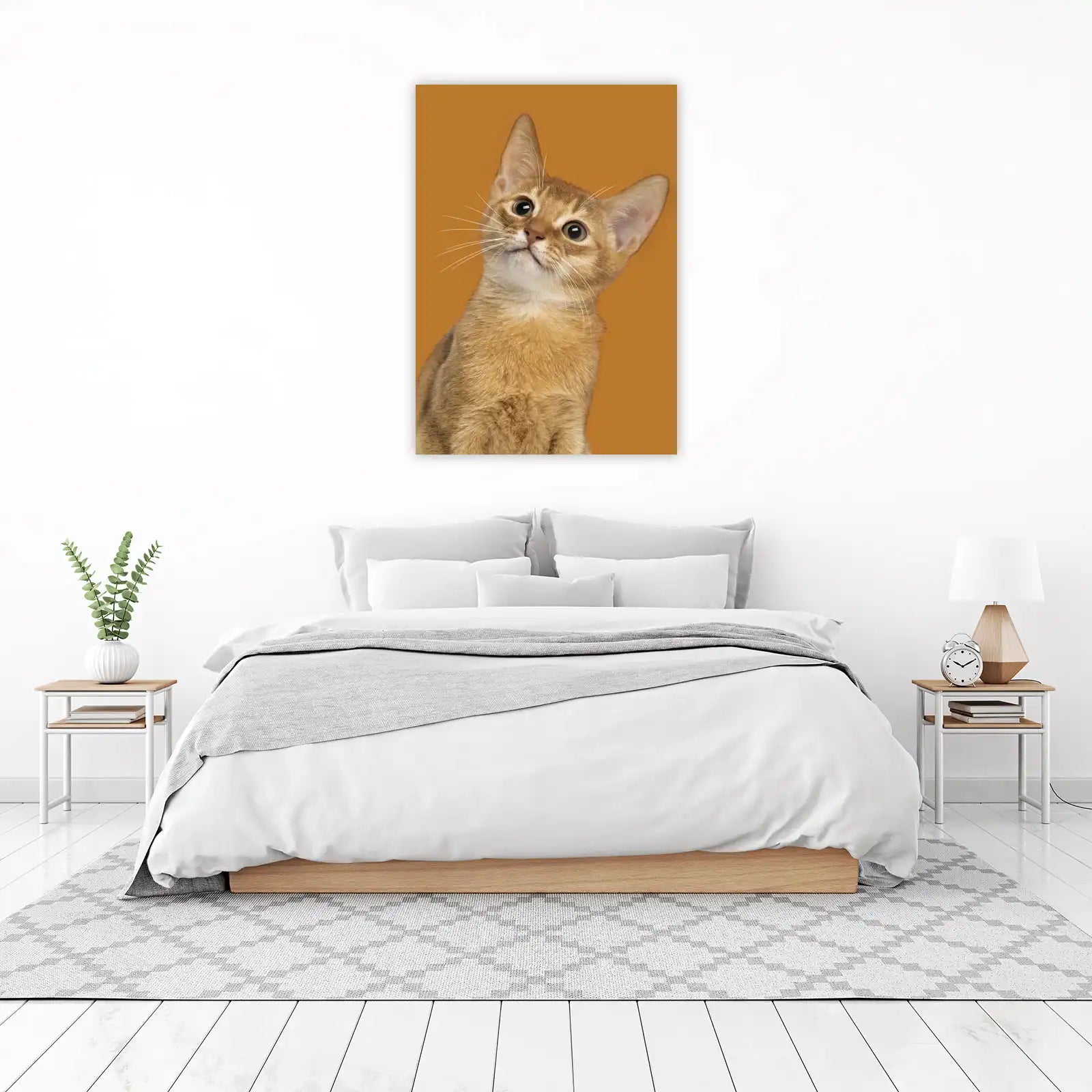 Curious Abyssinian Cat Portrait Wall Art