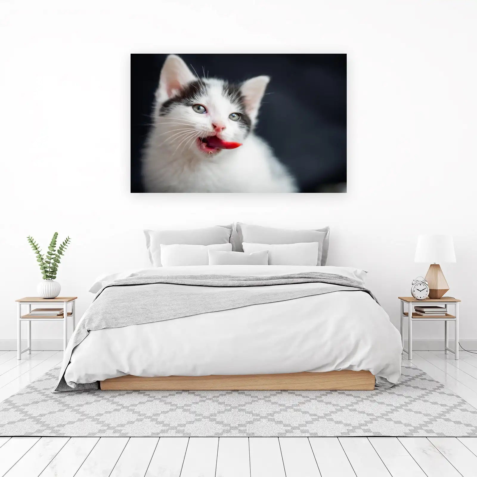 Cute Kitten Licking Lips Wall Art