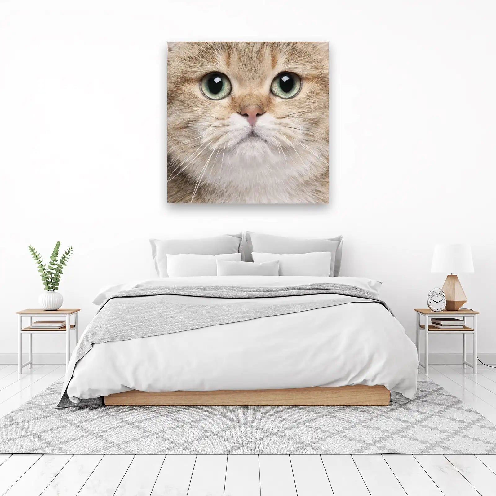 Captivating Green-Eyed Feline Wall Art