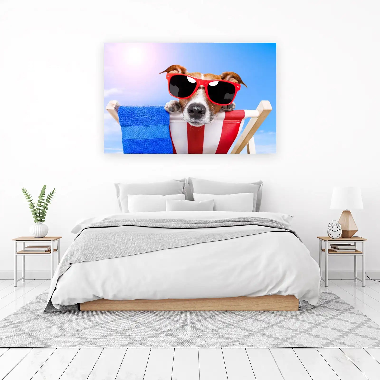Cool Dog in Sunglasses Beach Vibes Wall Art