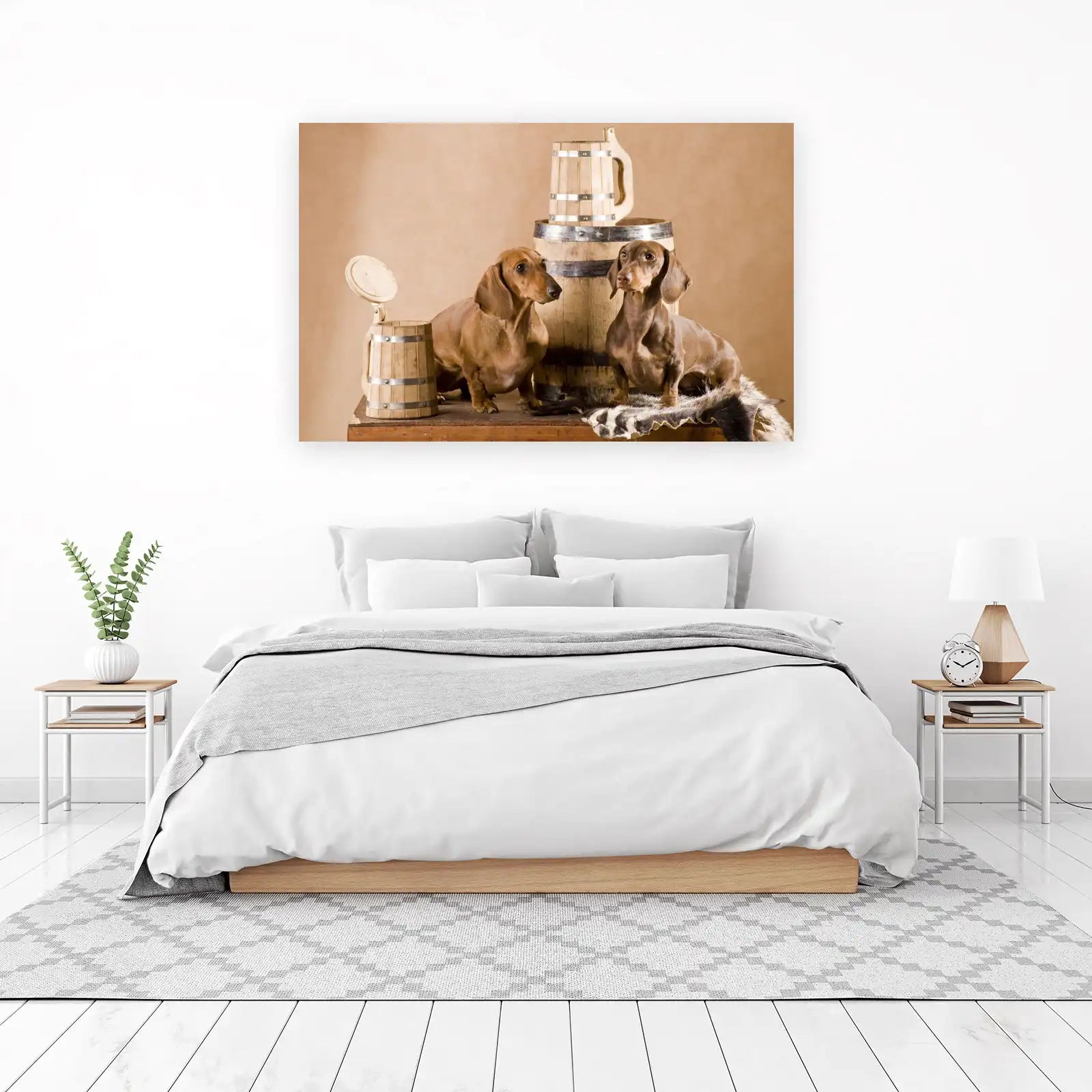 Charming Dachshunds with Beer Mugs Wall Art