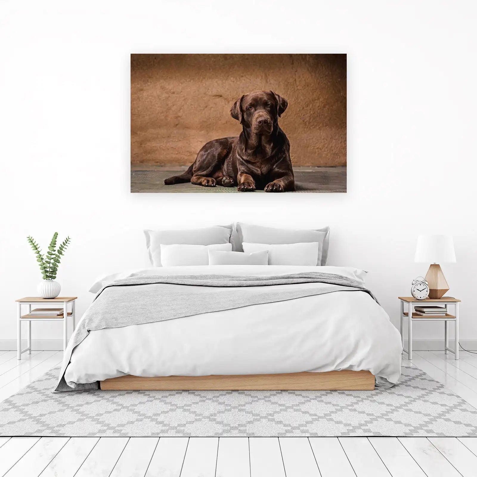 Chocolate Lab Portrait Rustic Warmth Wall Art