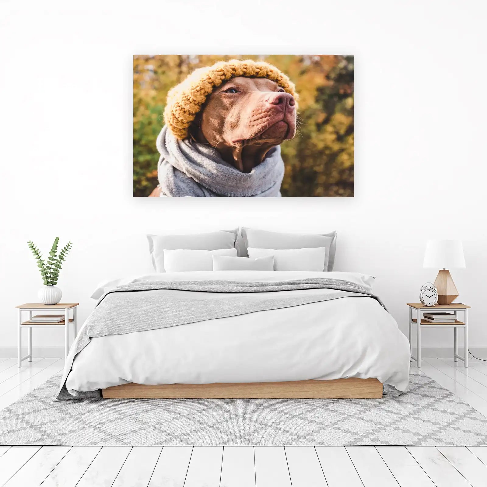 Cozy Dog Autumn Style Wall Art