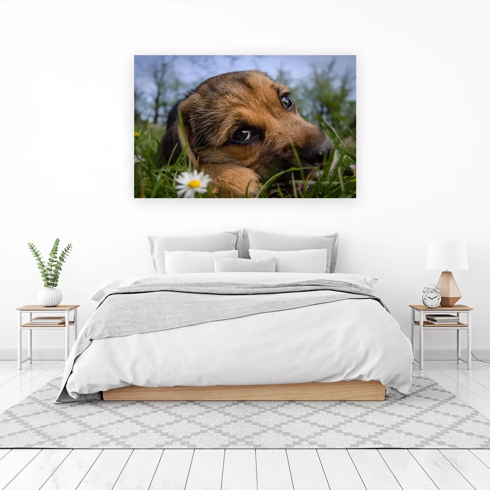 Adorable Puppy in Grass Wall Art