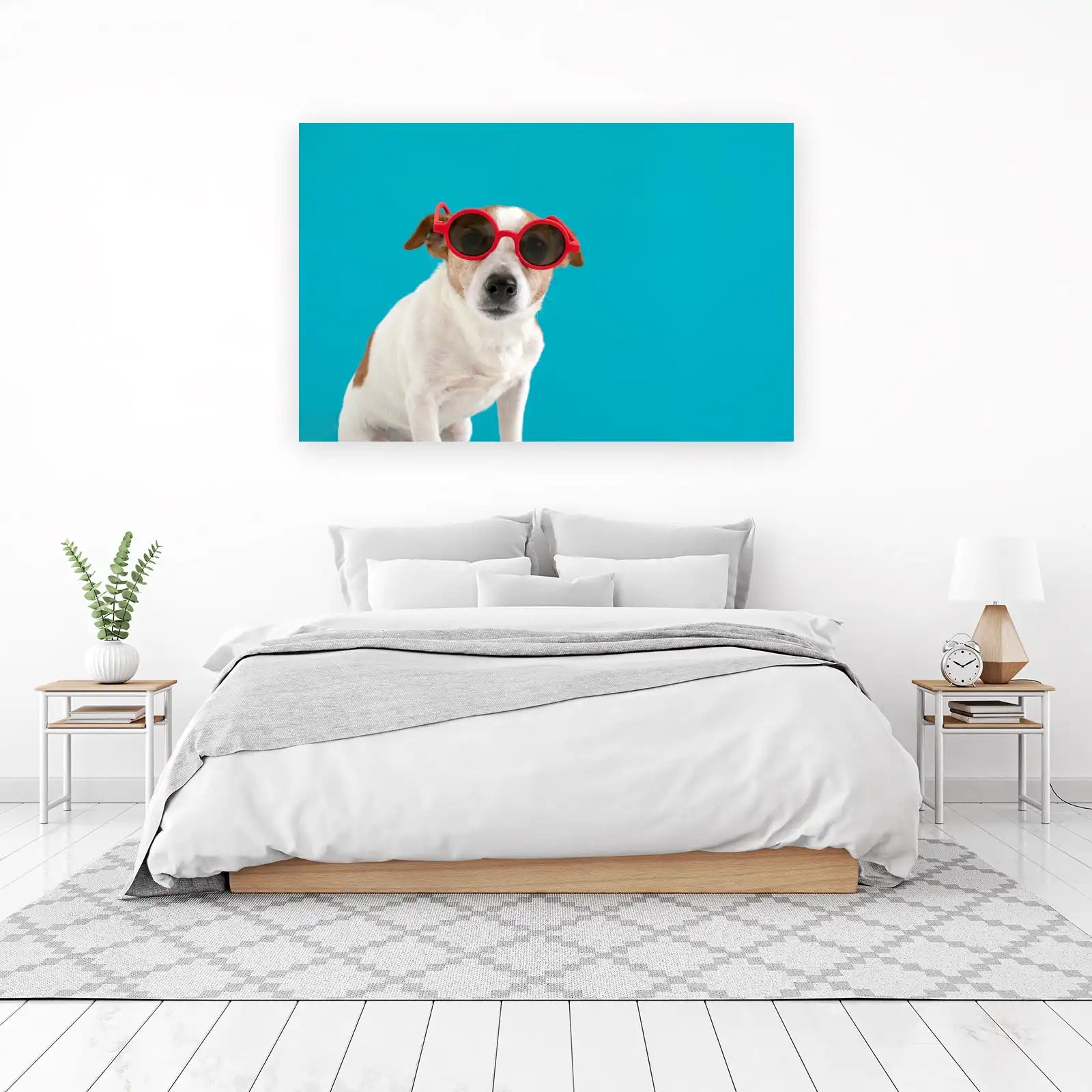 Cool Dog with Red Sunglasses Wall Art