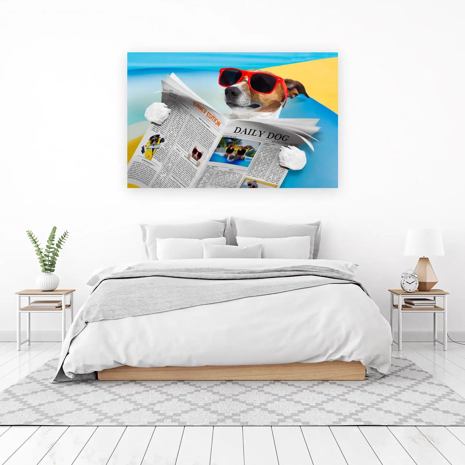 Dapper Dog Reading Newspaper Wall Art