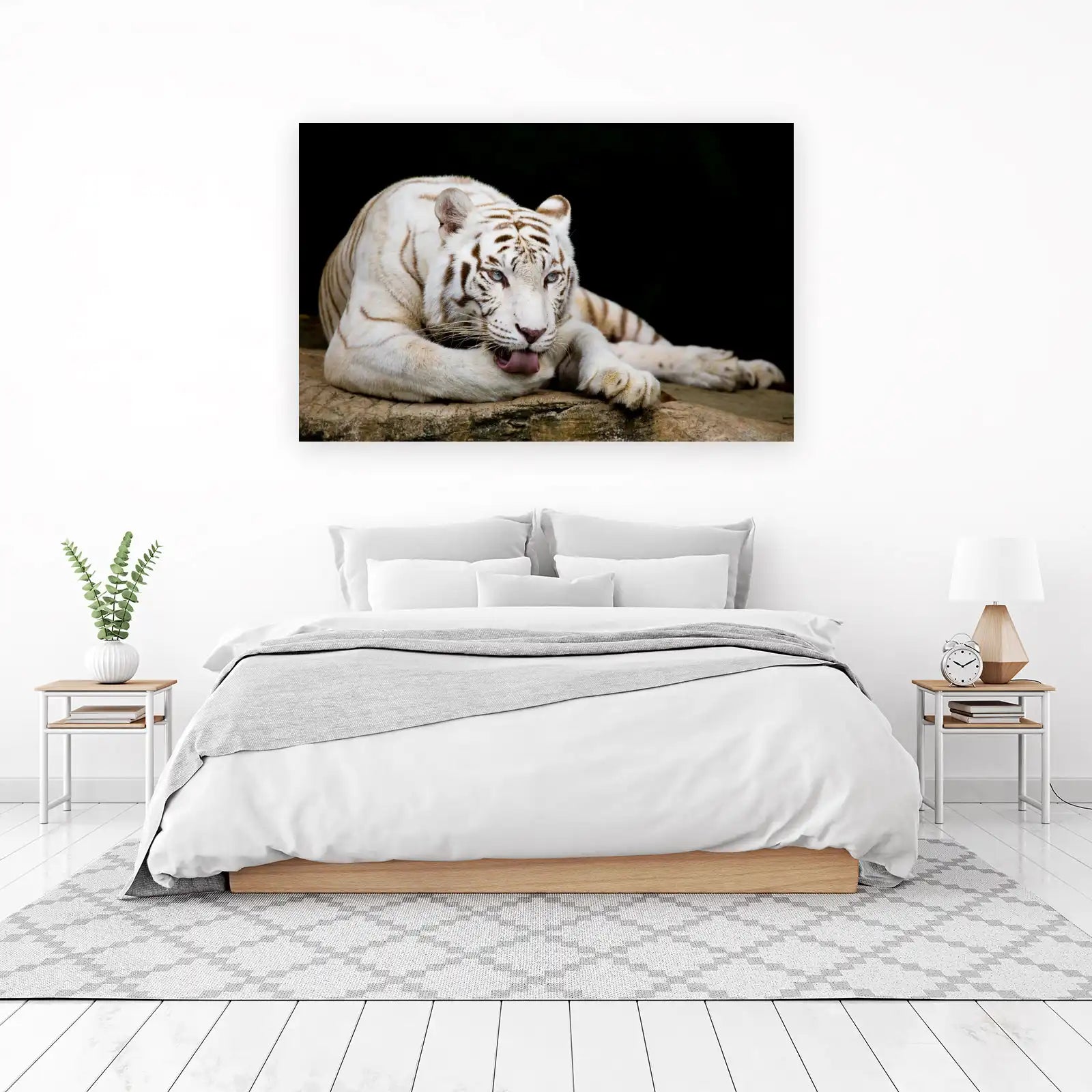 Majestic White Tiger Blue Eyes Wall Art