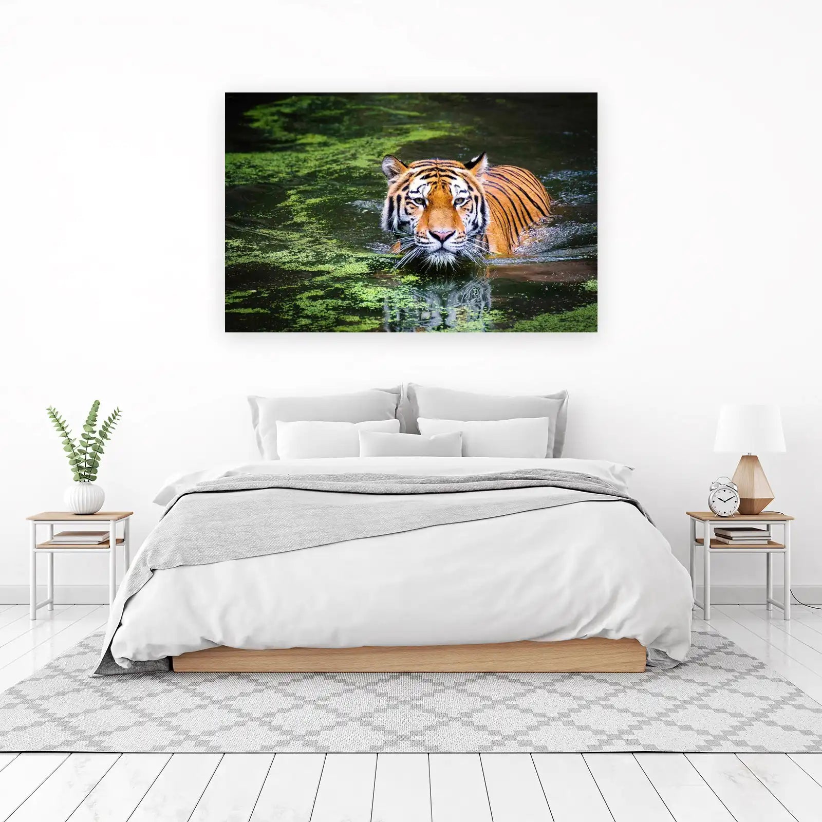 Majestic Tiger in Water Wall Art