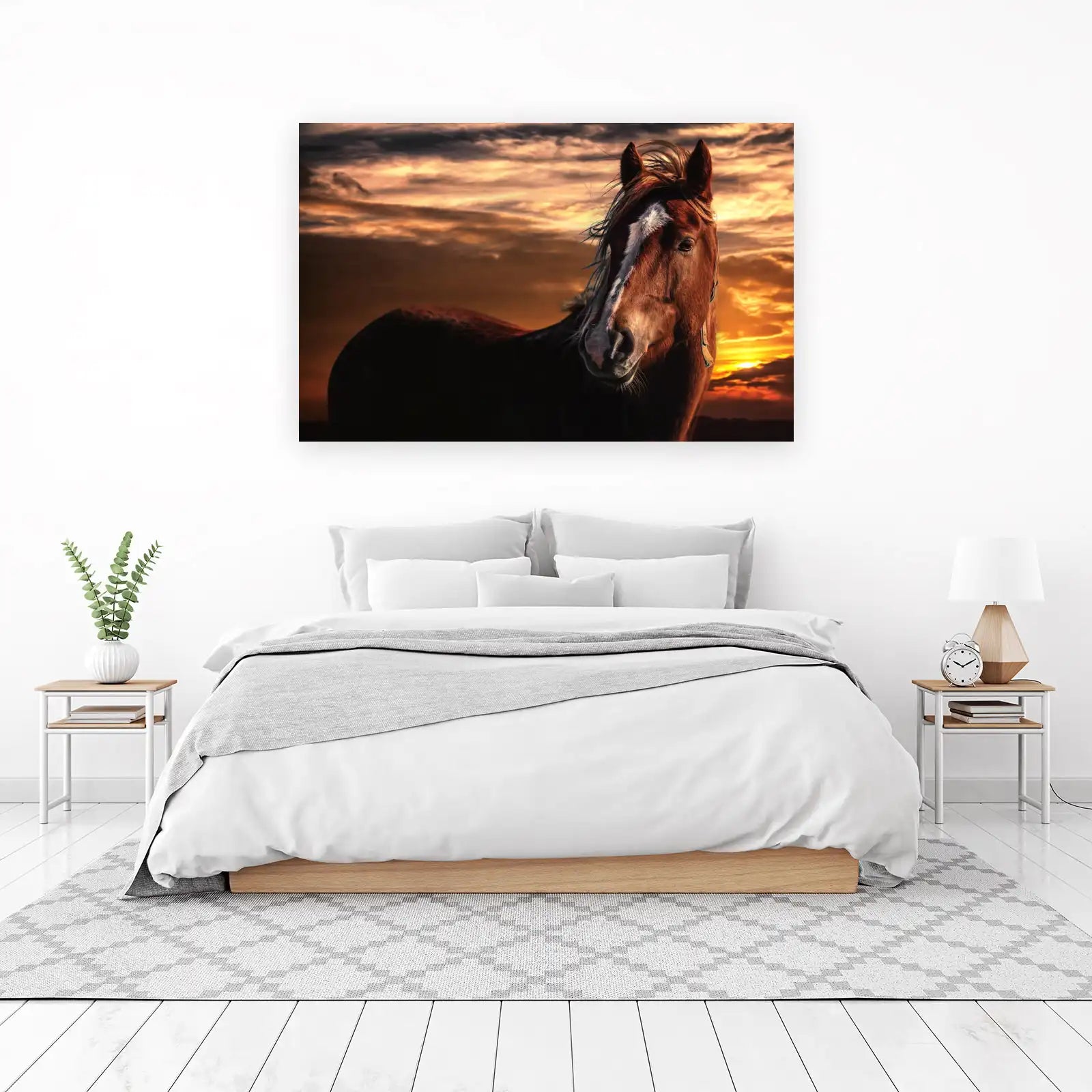 Majestic Horse Sunset Wall Art Wall Art